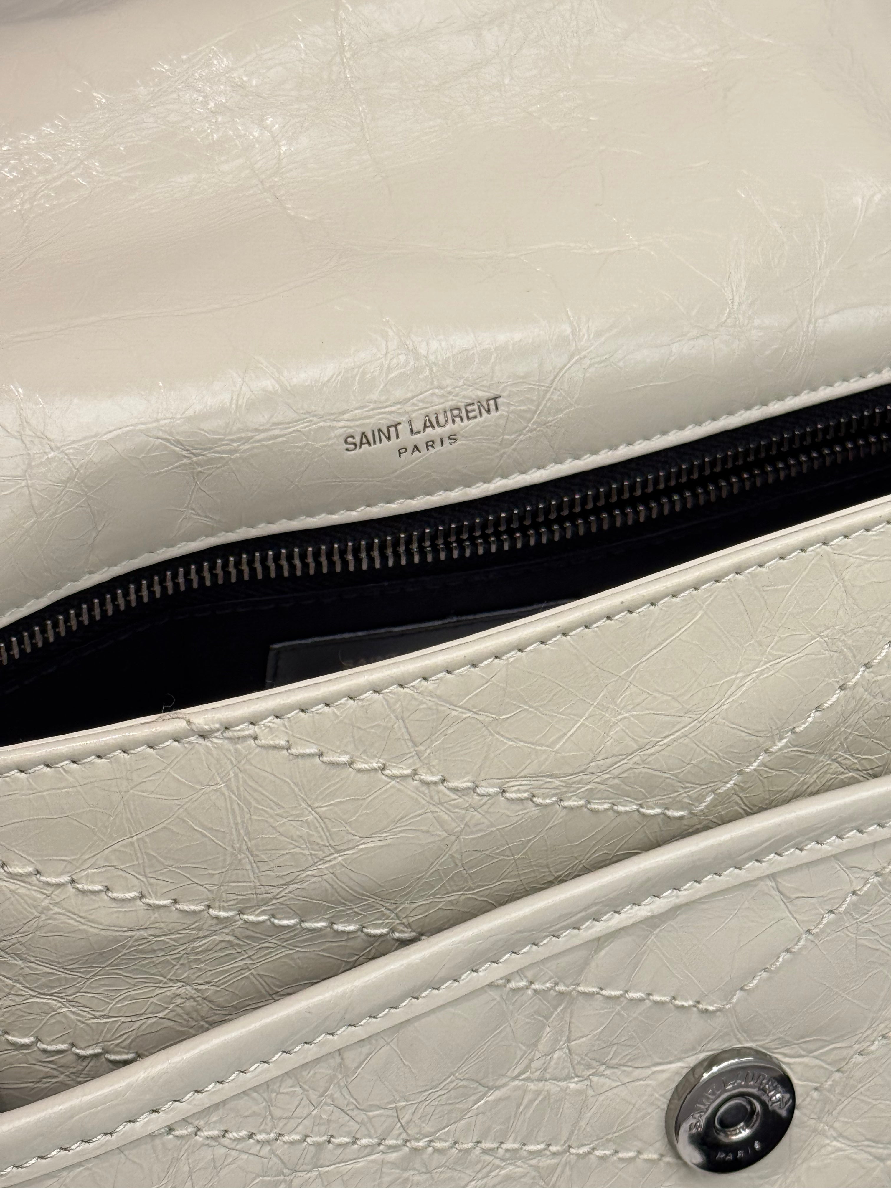 Saint Laurent Medium Niki Vintage Calf Leather White