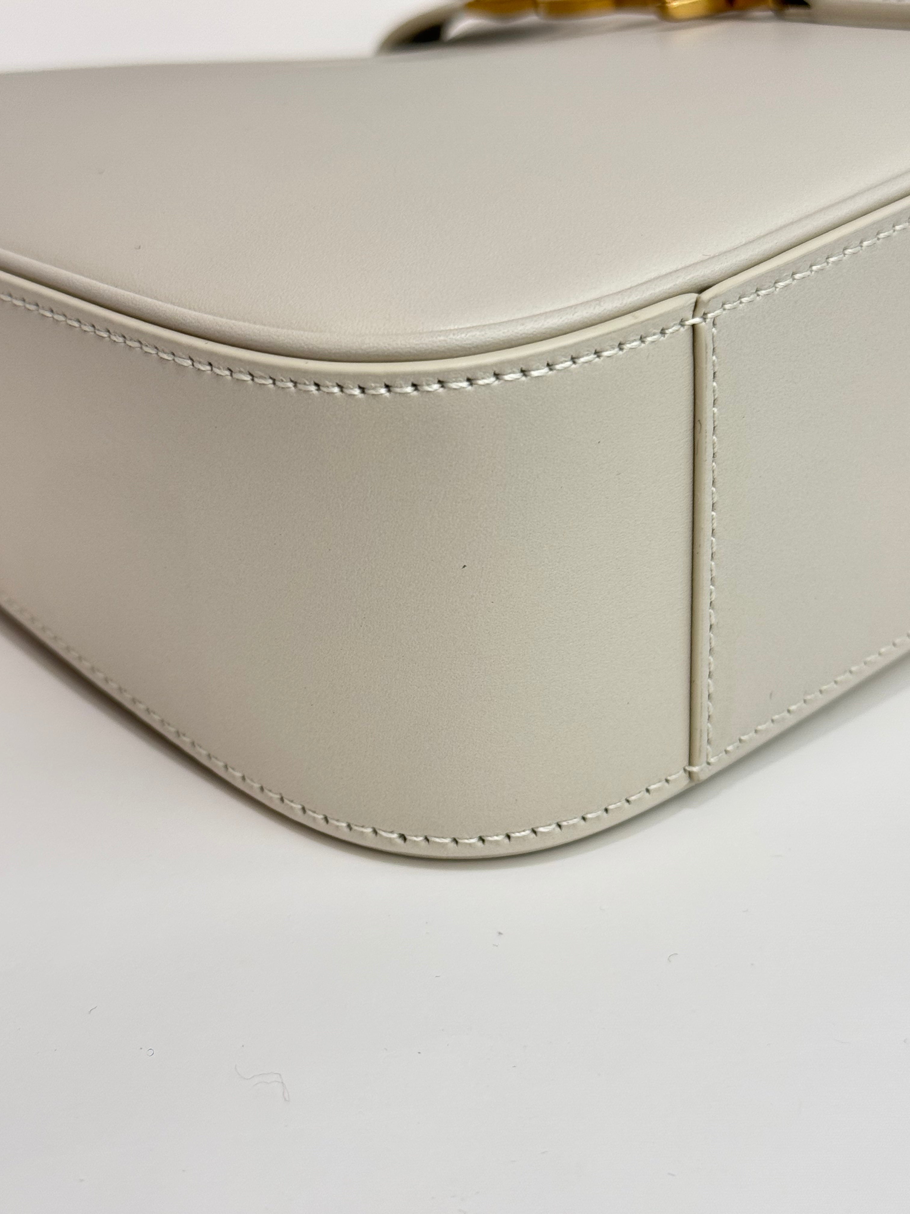 Saint Laurent LE 5 A 7 in Calfskin Leather White