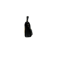 Saint Laurent Mini Cassandra Top Handle Croc-Embossed Calfskin Black