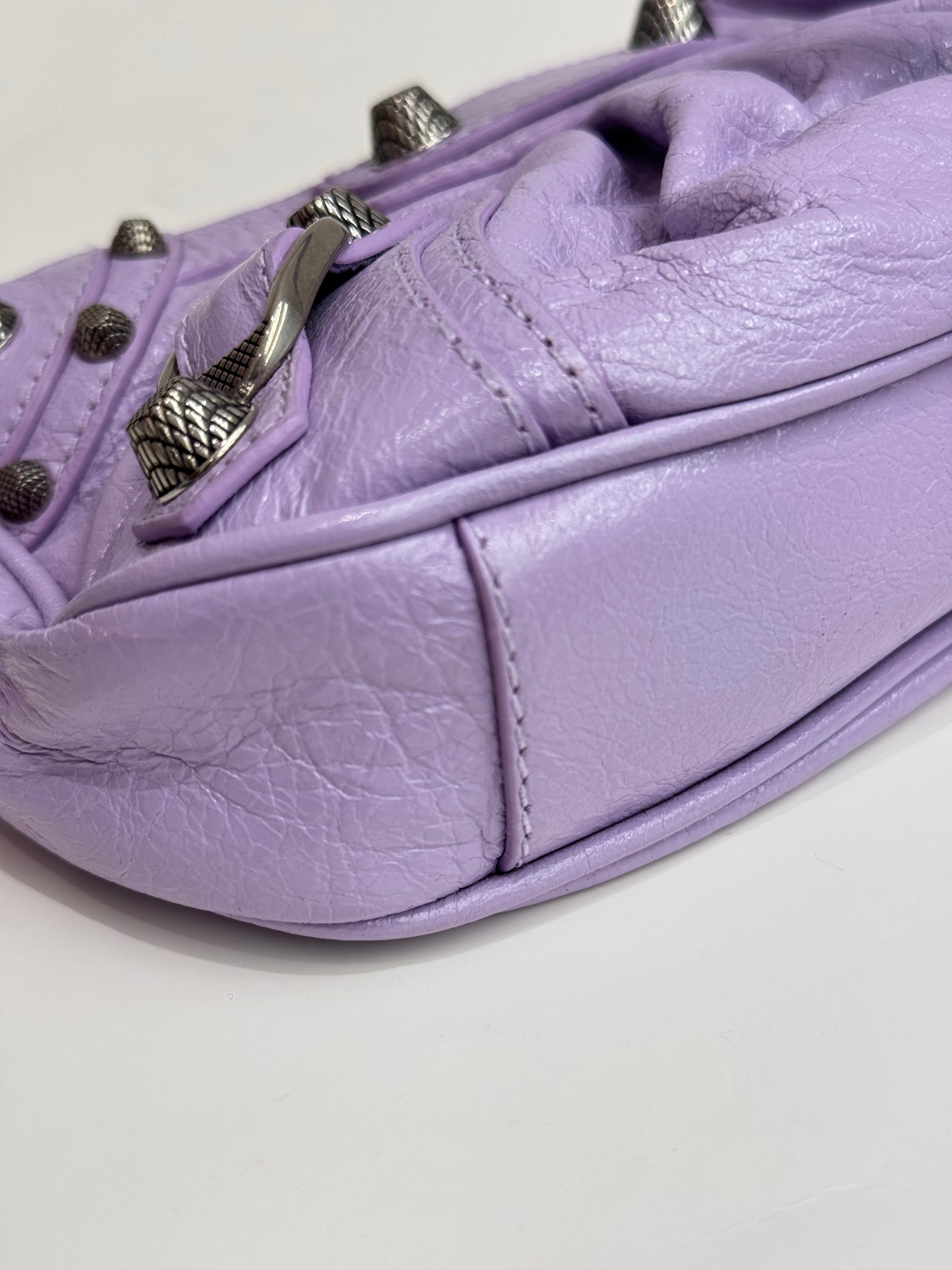 Balenciaga Mini Le Cagole with Chain Lambskin Purple