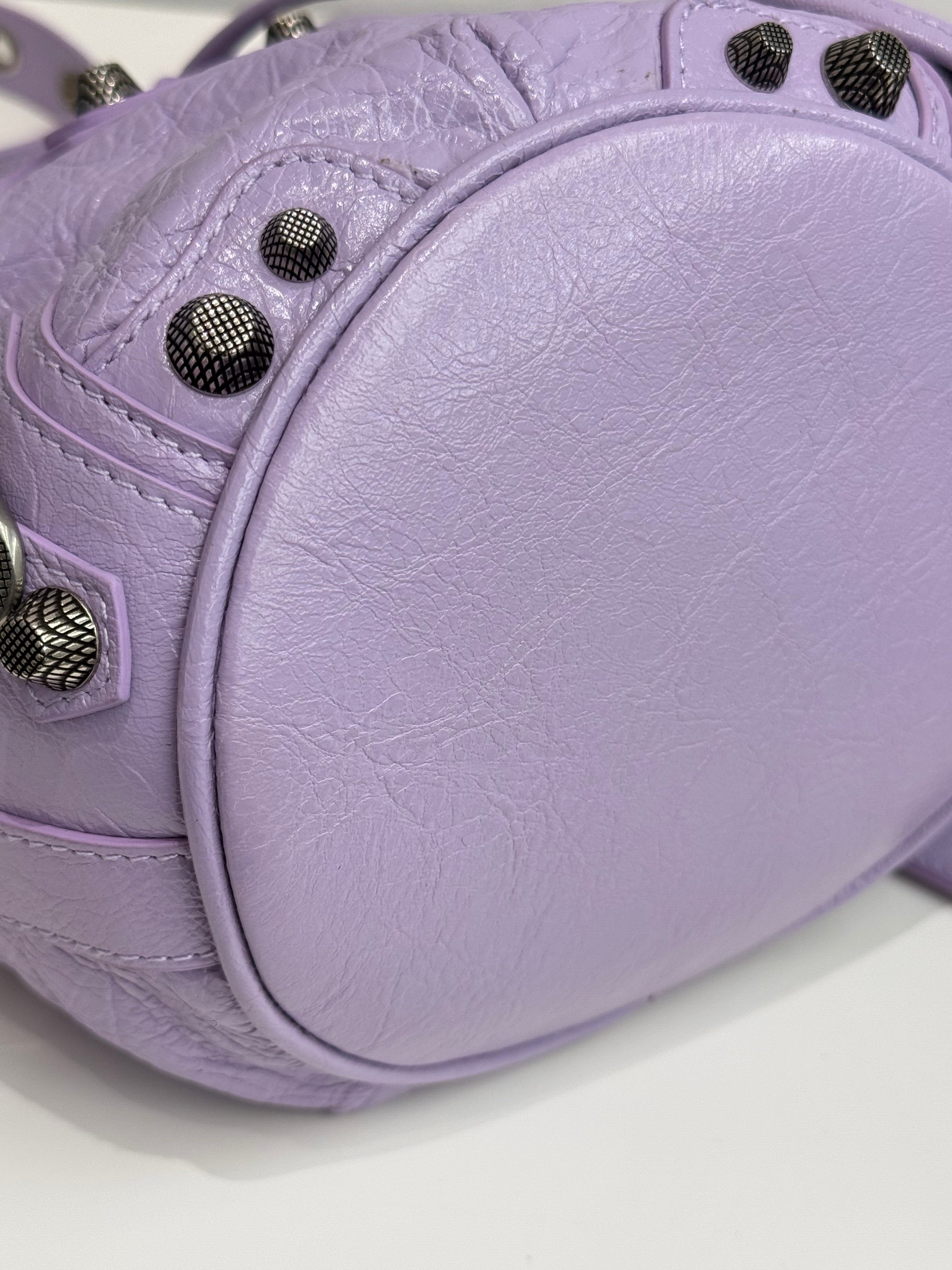 Balenciaga Le Cagole XS Bucket Bag Purple