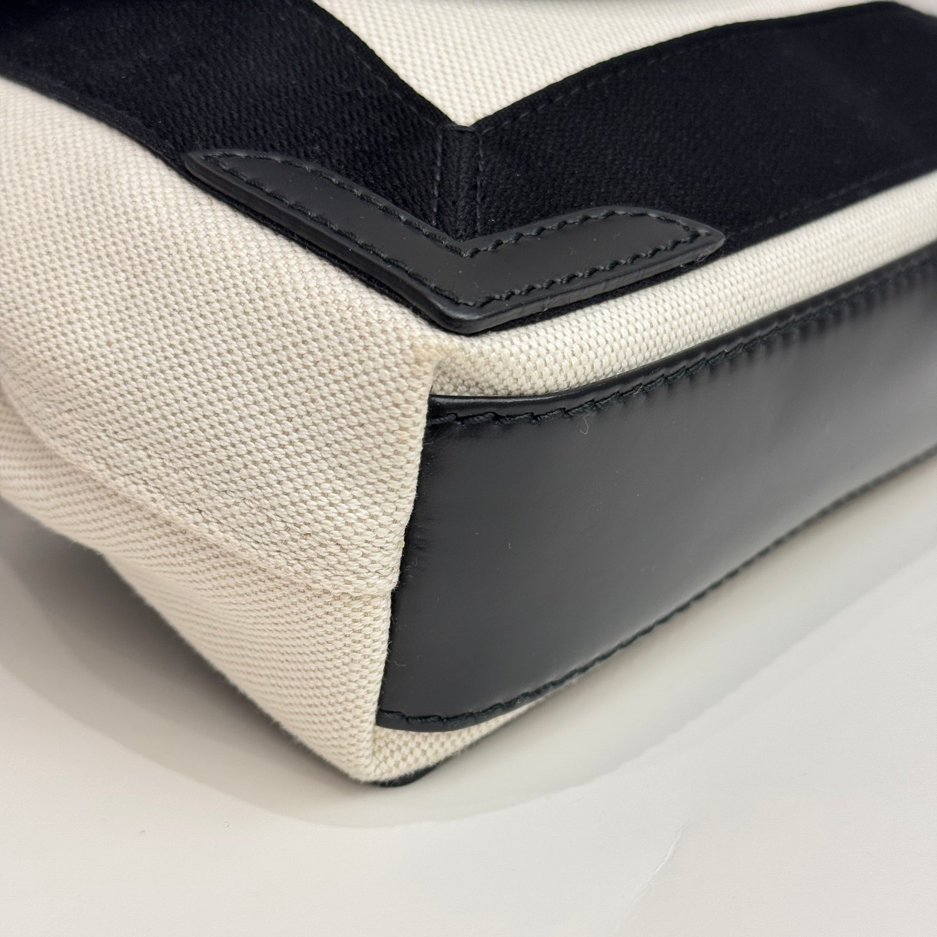 Balenciaga Navy Cabas XS Cotton Canvas / Calfskin Black