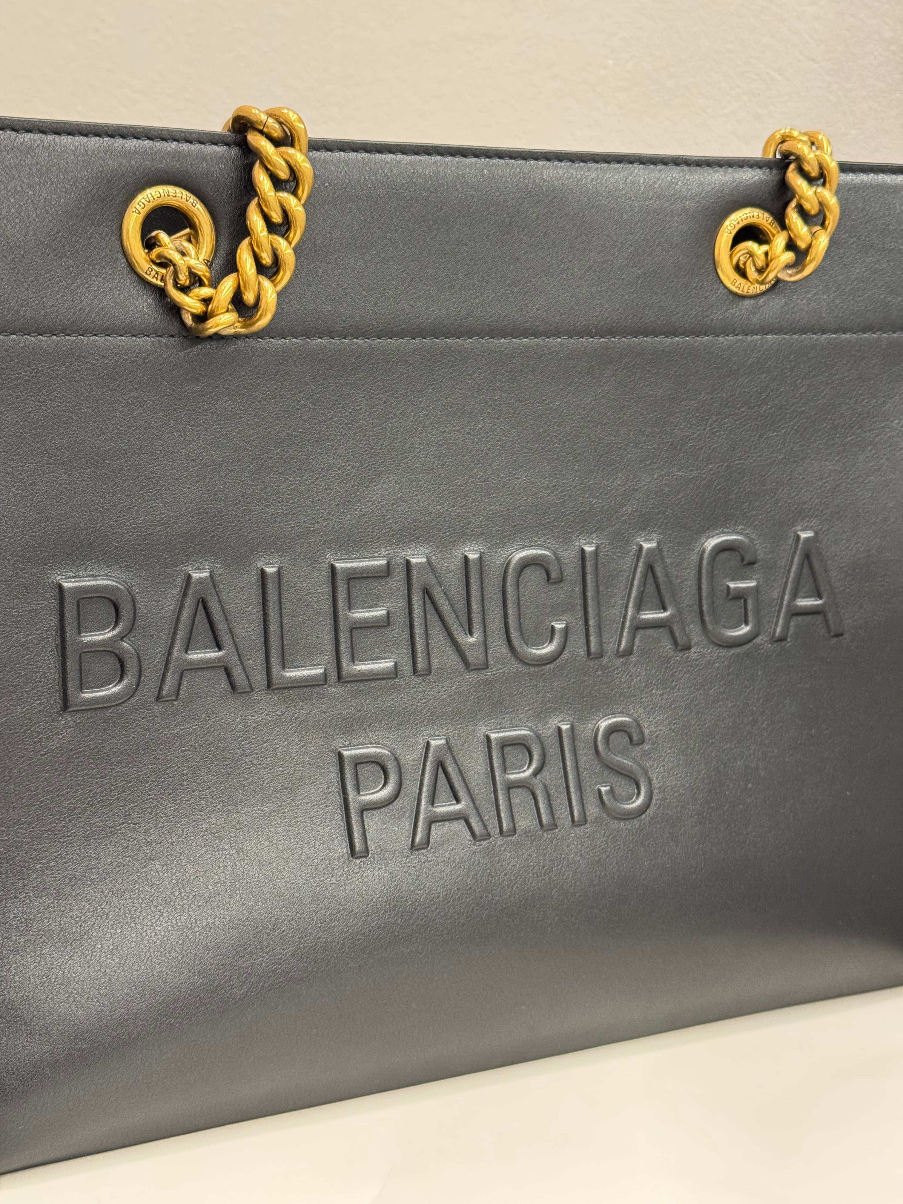 Balenciaga Medium Duty Free Tote Bag Calfskin Black