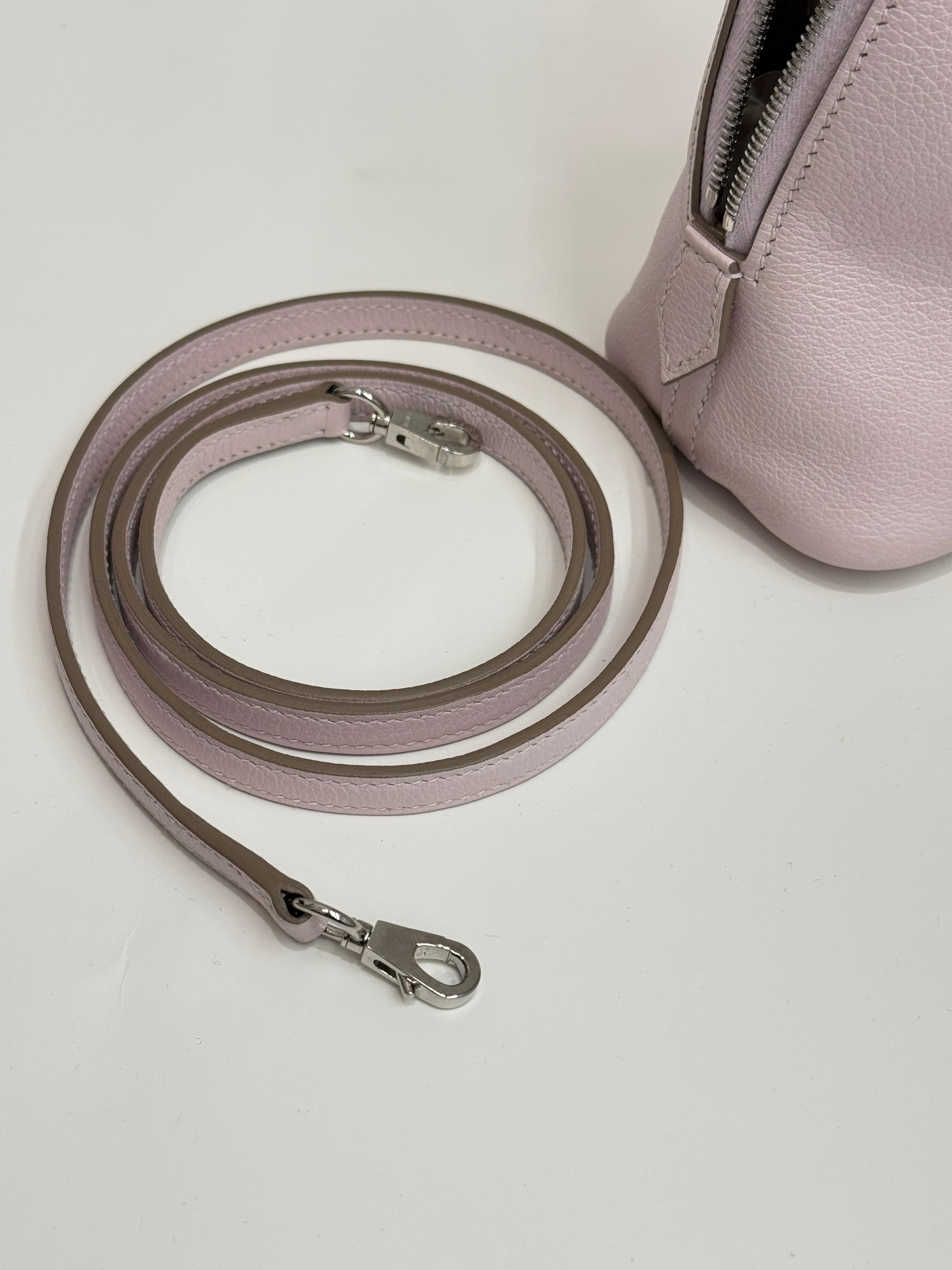 Hermes Mini Bolide Evercolor Mauve Pale STAMP W