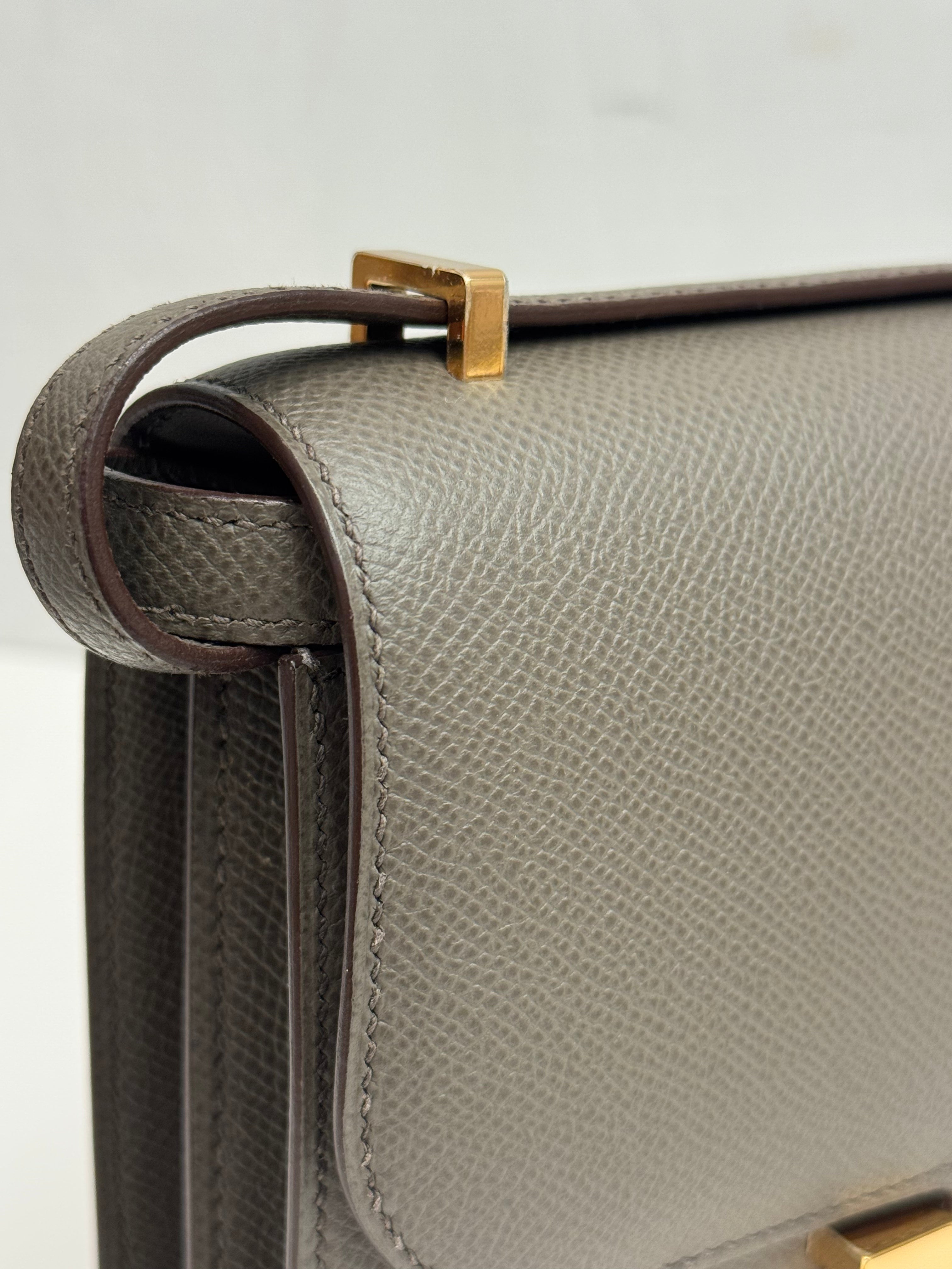 Hermes Mini Constance Epsom Gris Etan STAMP Y