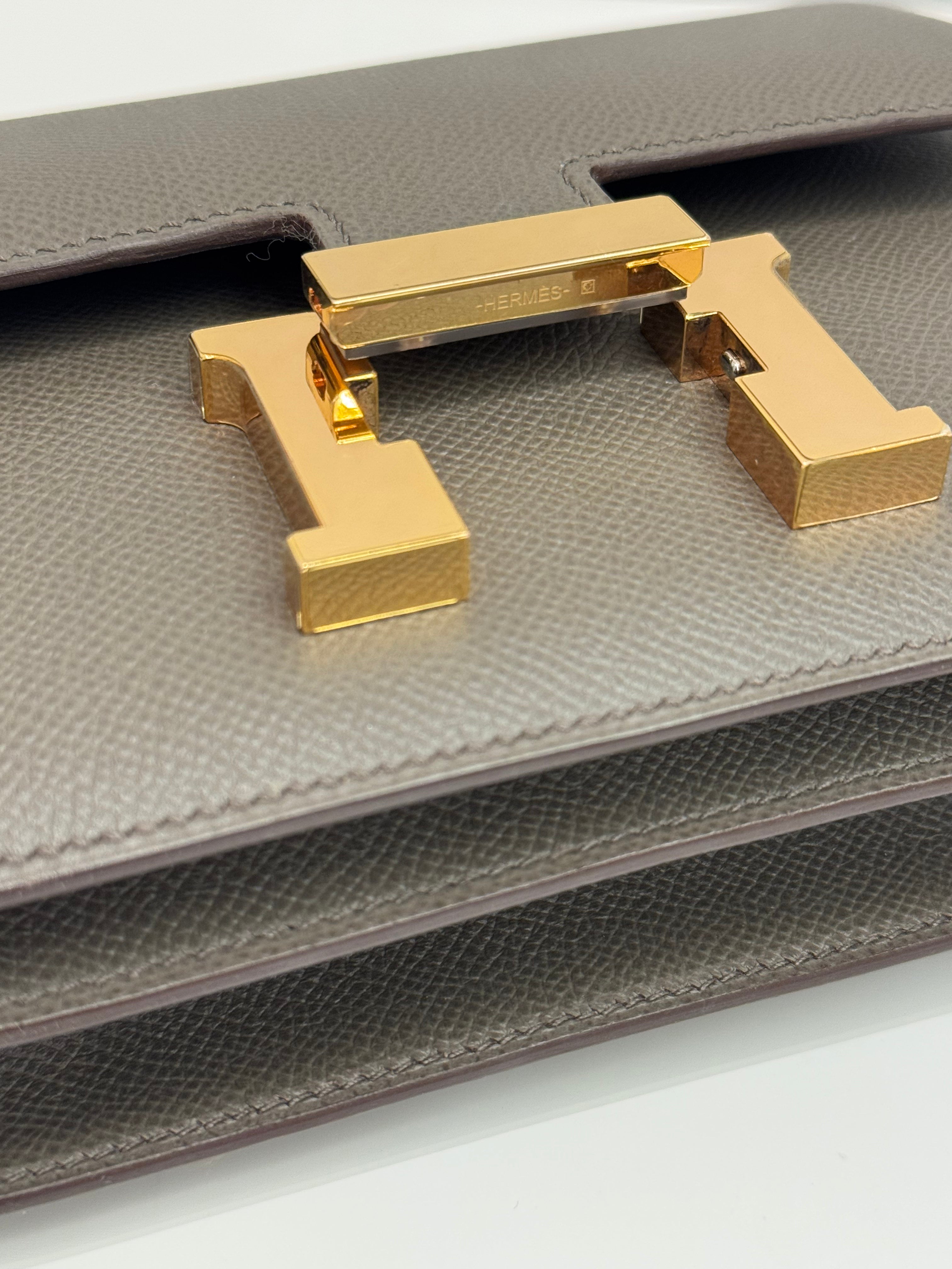 Hermes Mini Constance Epsom Gris Etan STAMP Y