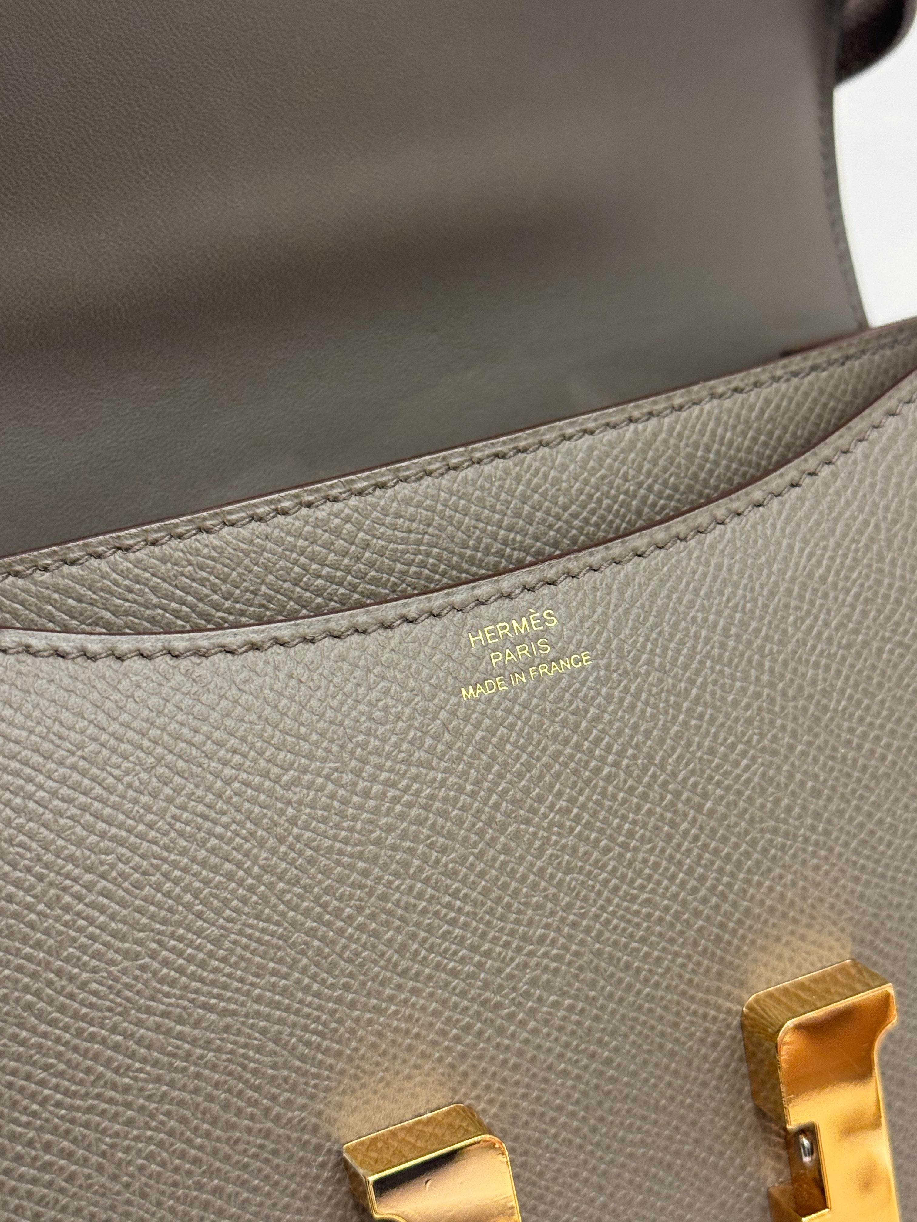 Hermes Mini Constance Epsom Gris Etan STAMP Y