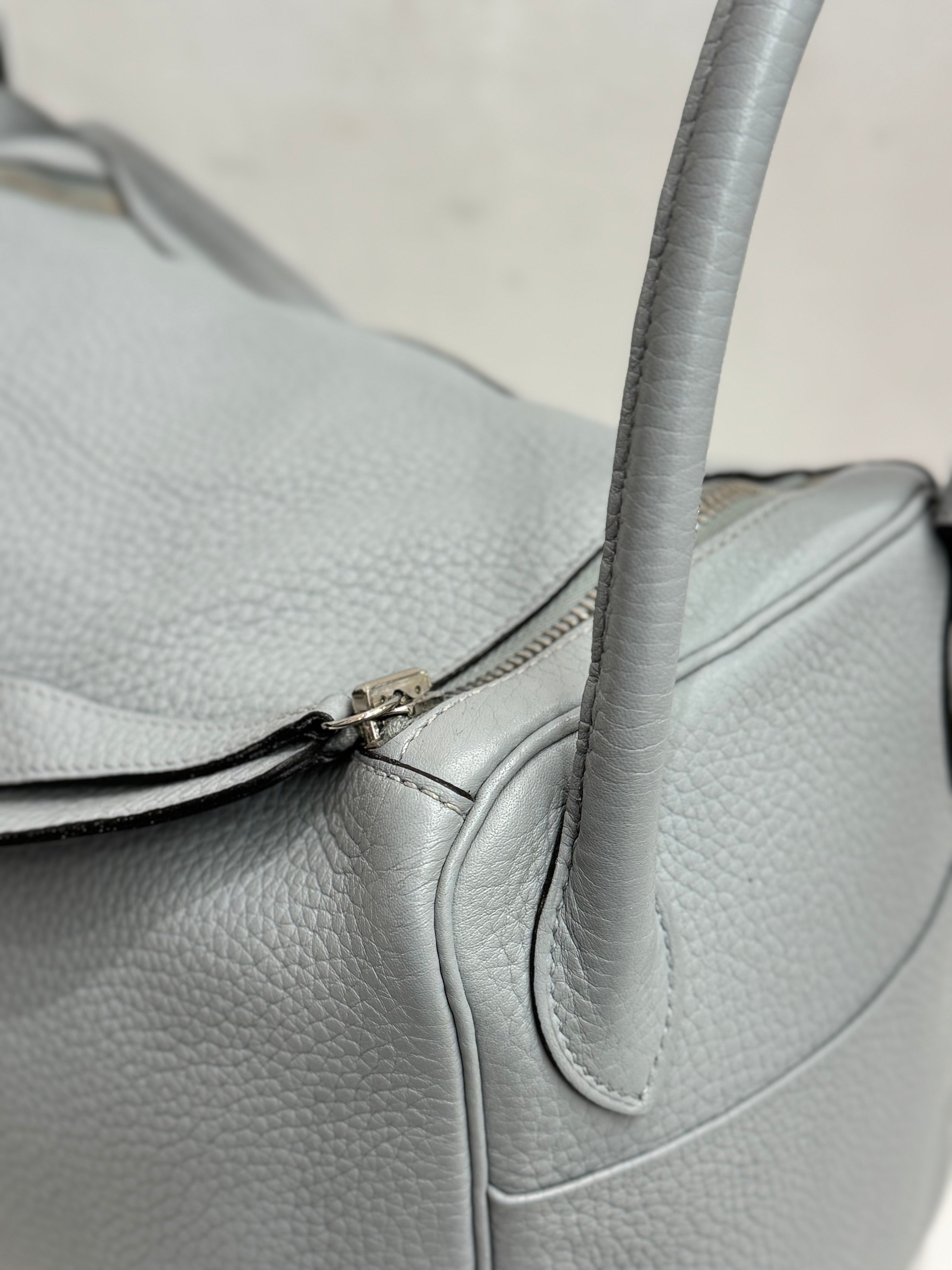 Hermes Lindy 30 Clemence Blue Pale STAMP T