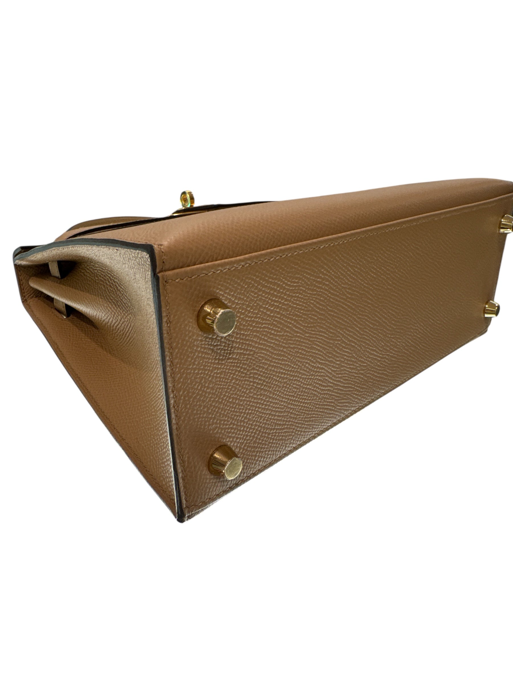 Hermes Kelly 25 Epsom Chai STAMP U