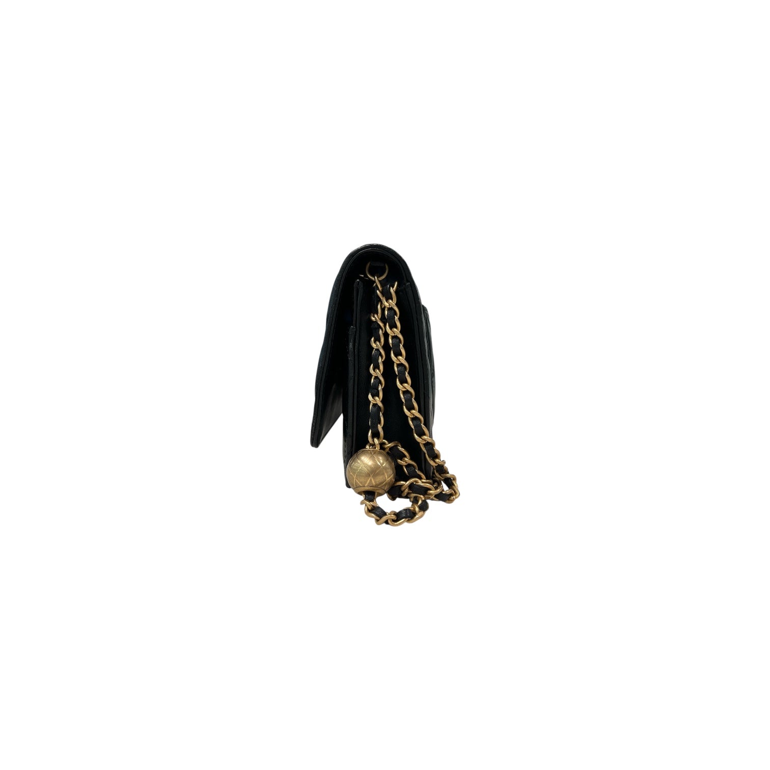 Chanel Pearl Crush Wallet on Chain Lambskin Black