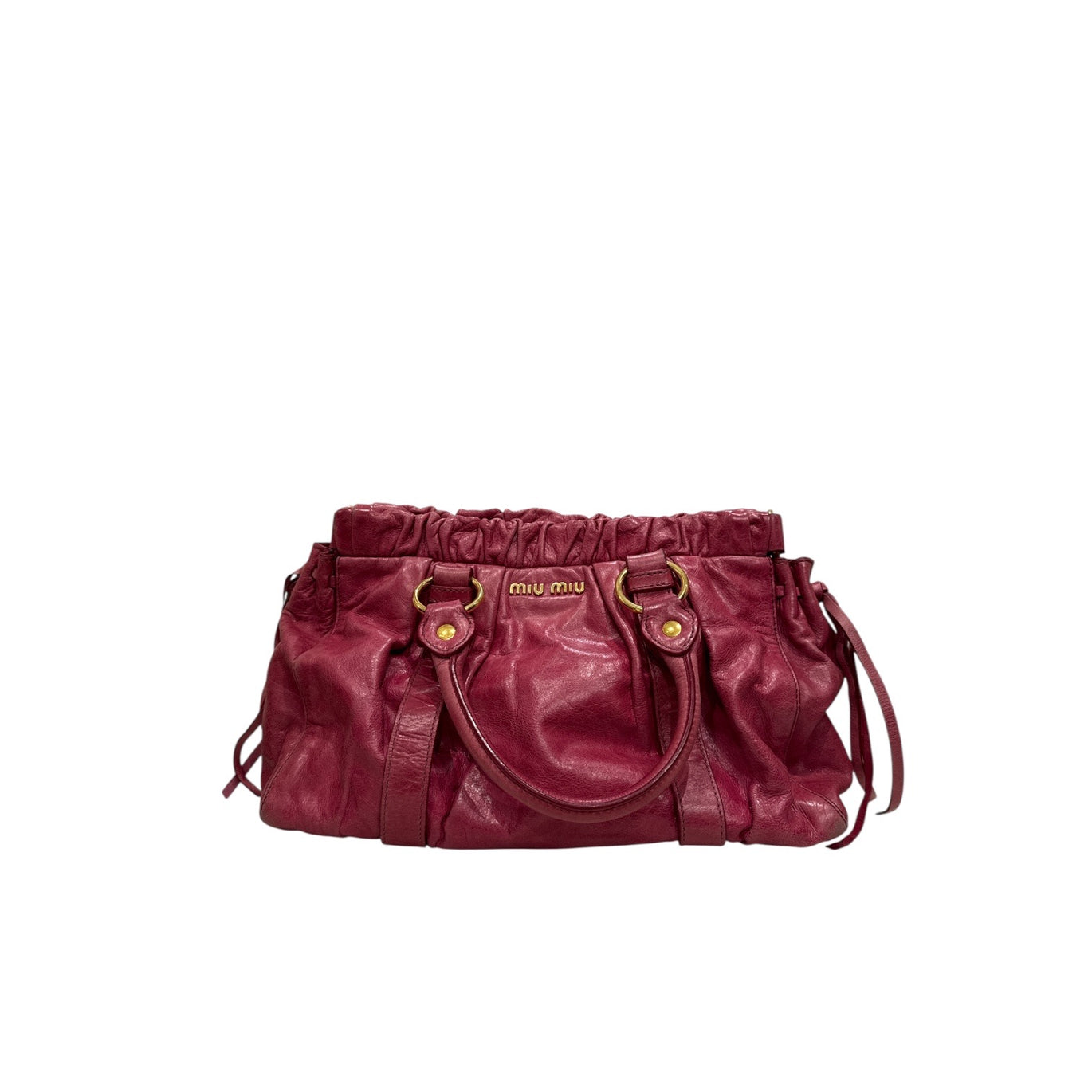 【美品】Miu Miu 2WAY Vitello Lux Y2K バッグ 赤 Authentic Miu Miu pink leather 2 way shoulder bag – Connect