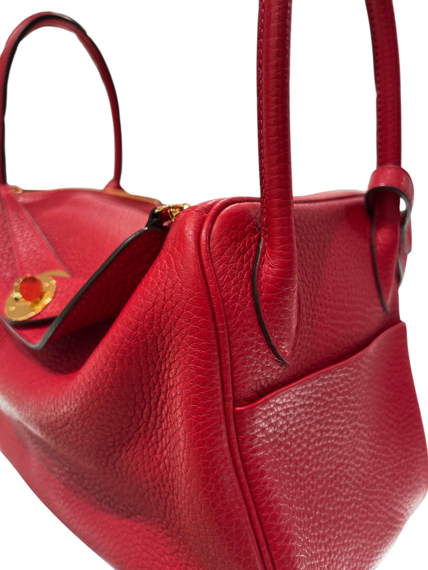 Hermes Lindy 26 Clemence Rouge STAMP A