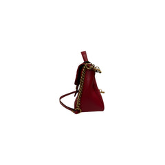 Gucci Top Handle Chevron Matelasse Bag Calfskin Red