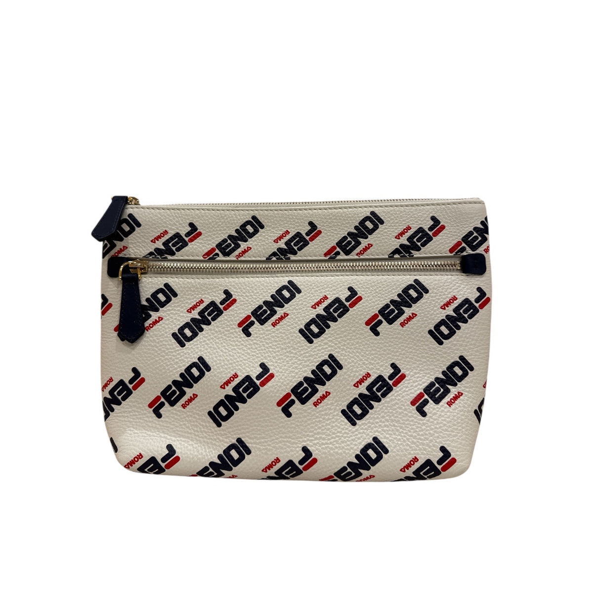 Fendi x Fila Clutch Bag White