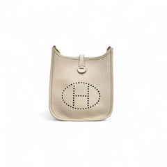 Hermes Mini Evelyne Clemence Cream STAMP K