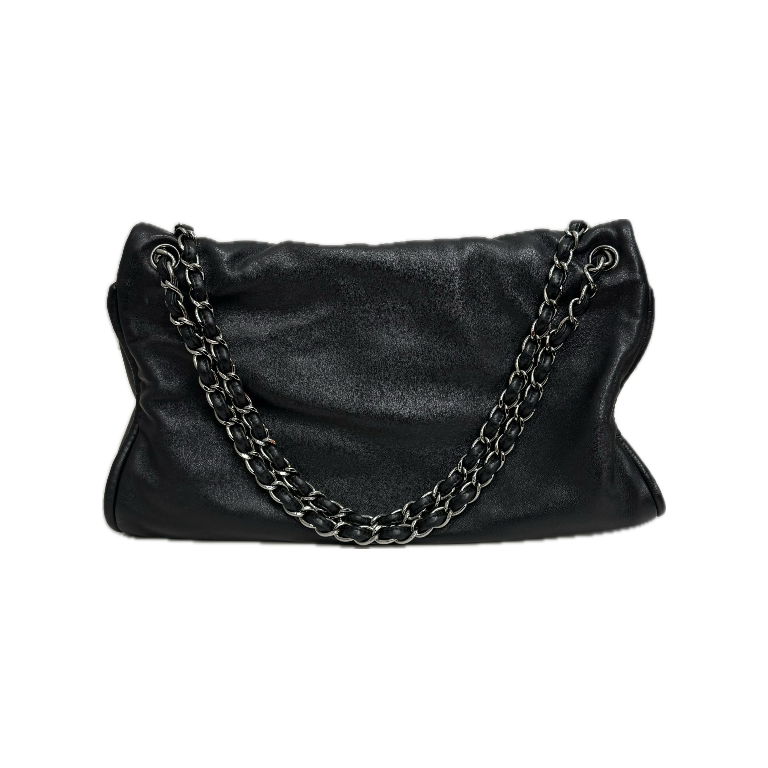 Chanel Large Mademoiselle Double Flap Lambskin  Black