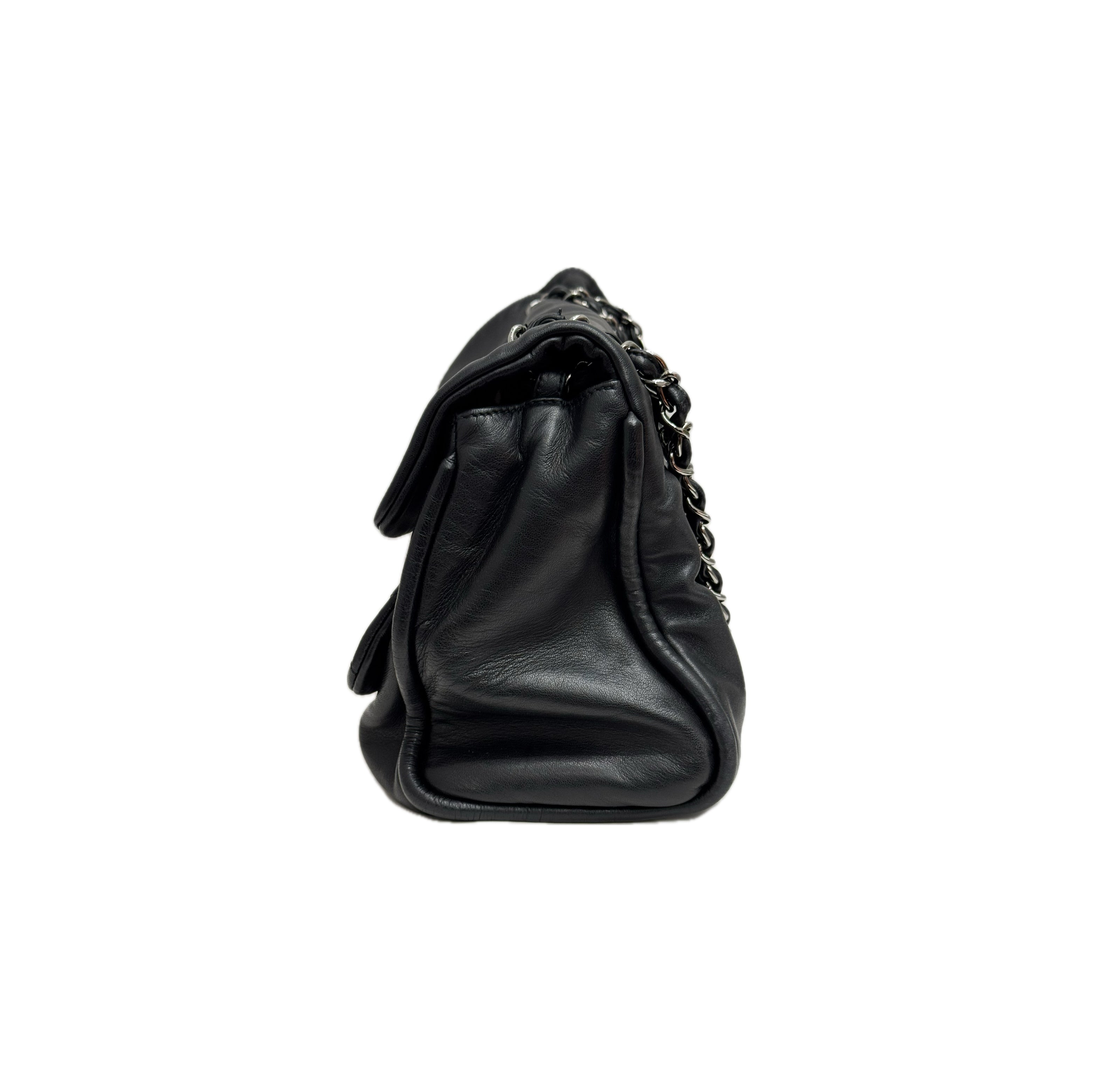Chanel Large Mademoiselle Double Flap Lambskin  Black