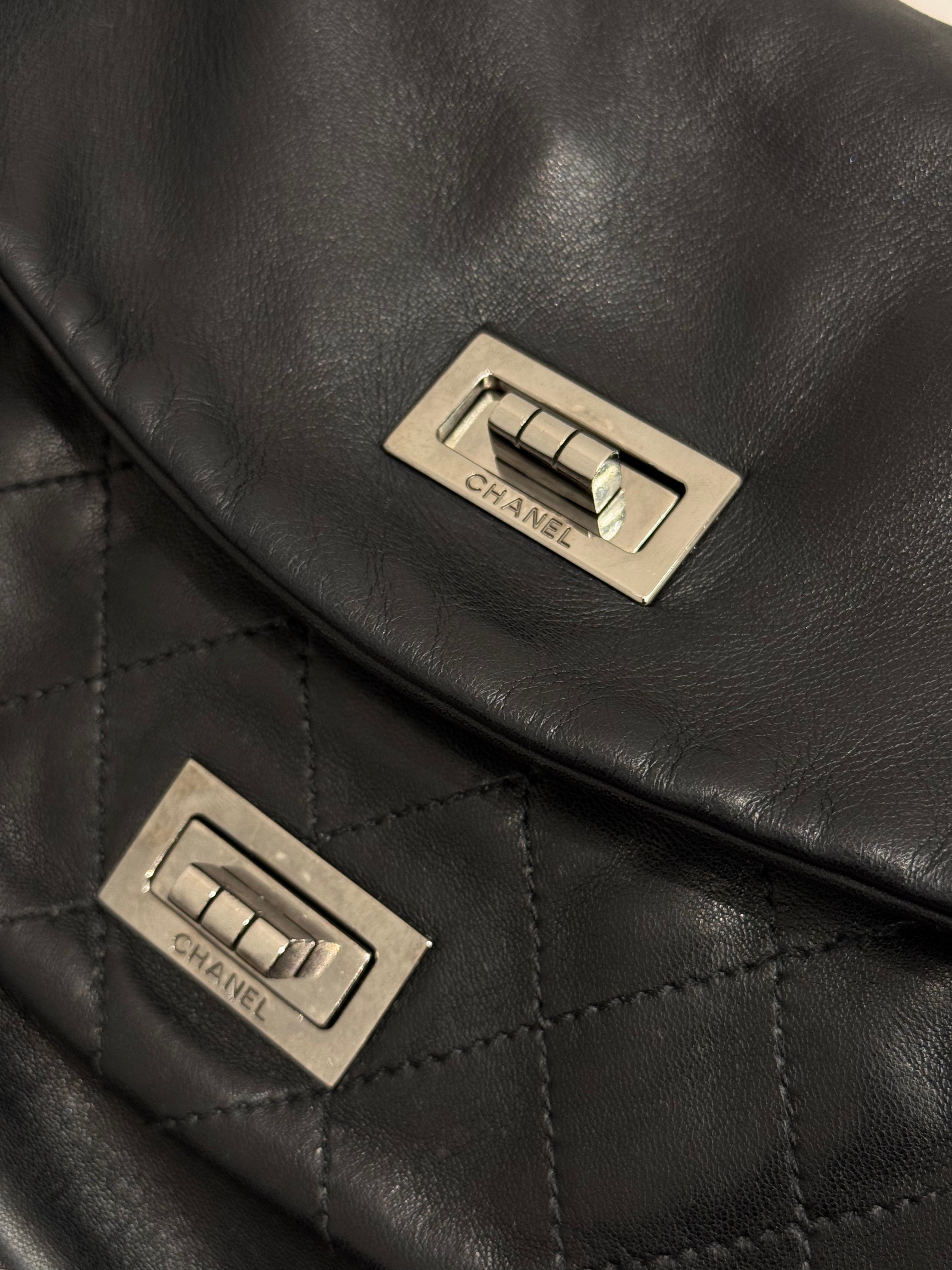 Chanel Large Mademoiselle Double Flap Lambskin  Black