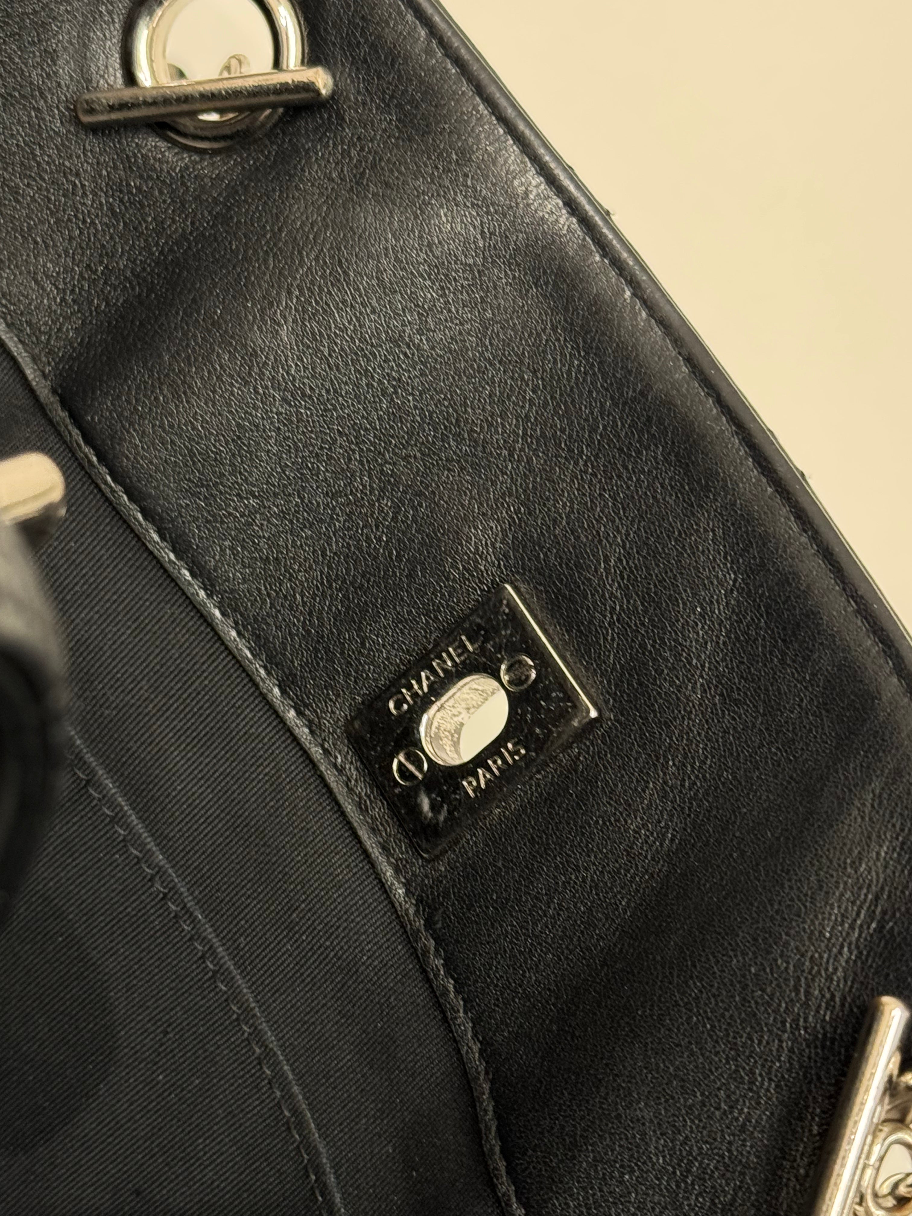 Chanel Large Turn Lock Shopping Tote Calfskin Black