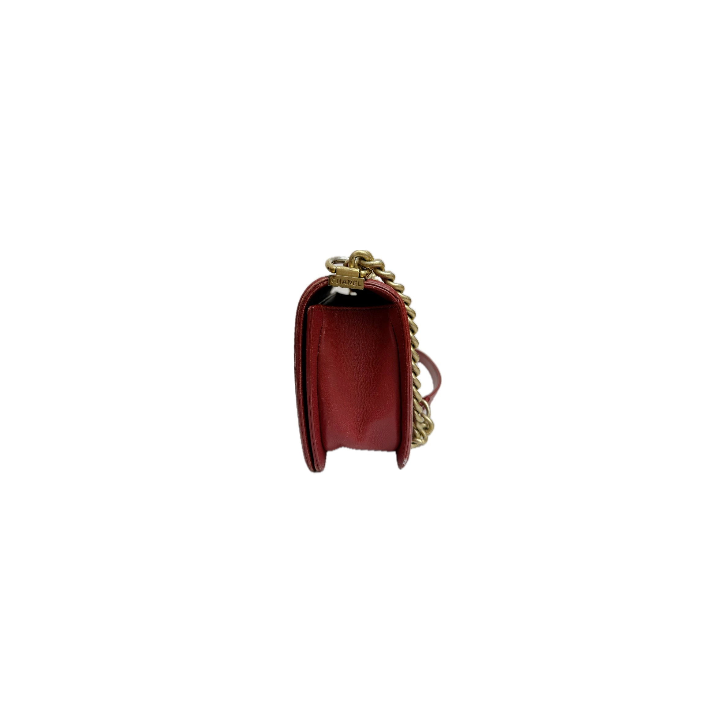 Chanel Medium Boy Bag Caviar Red