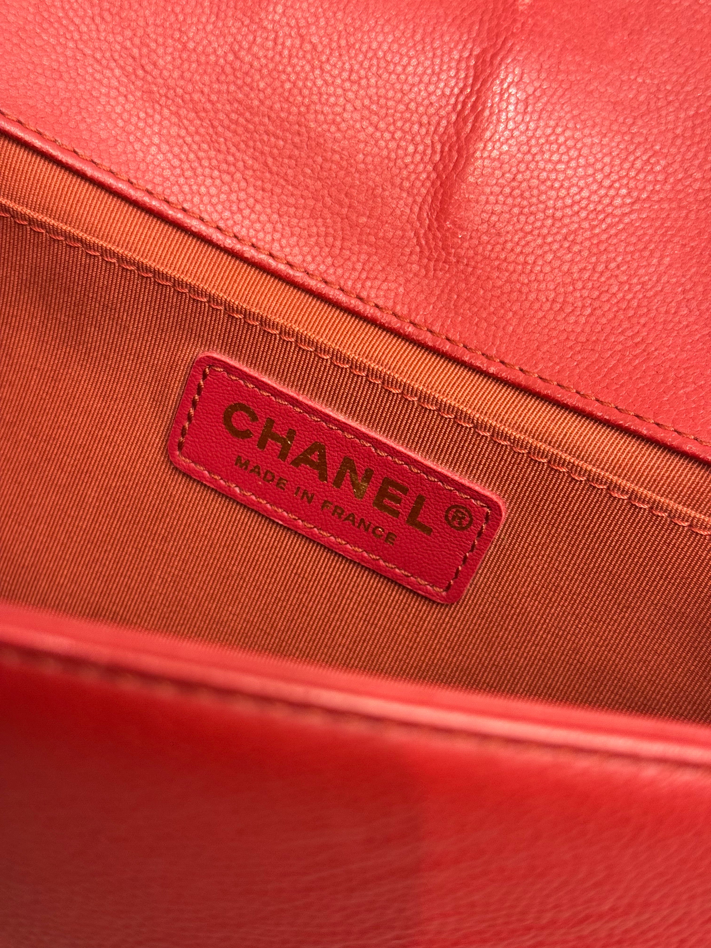 Chanel Medium Boy Bag Caviar Red