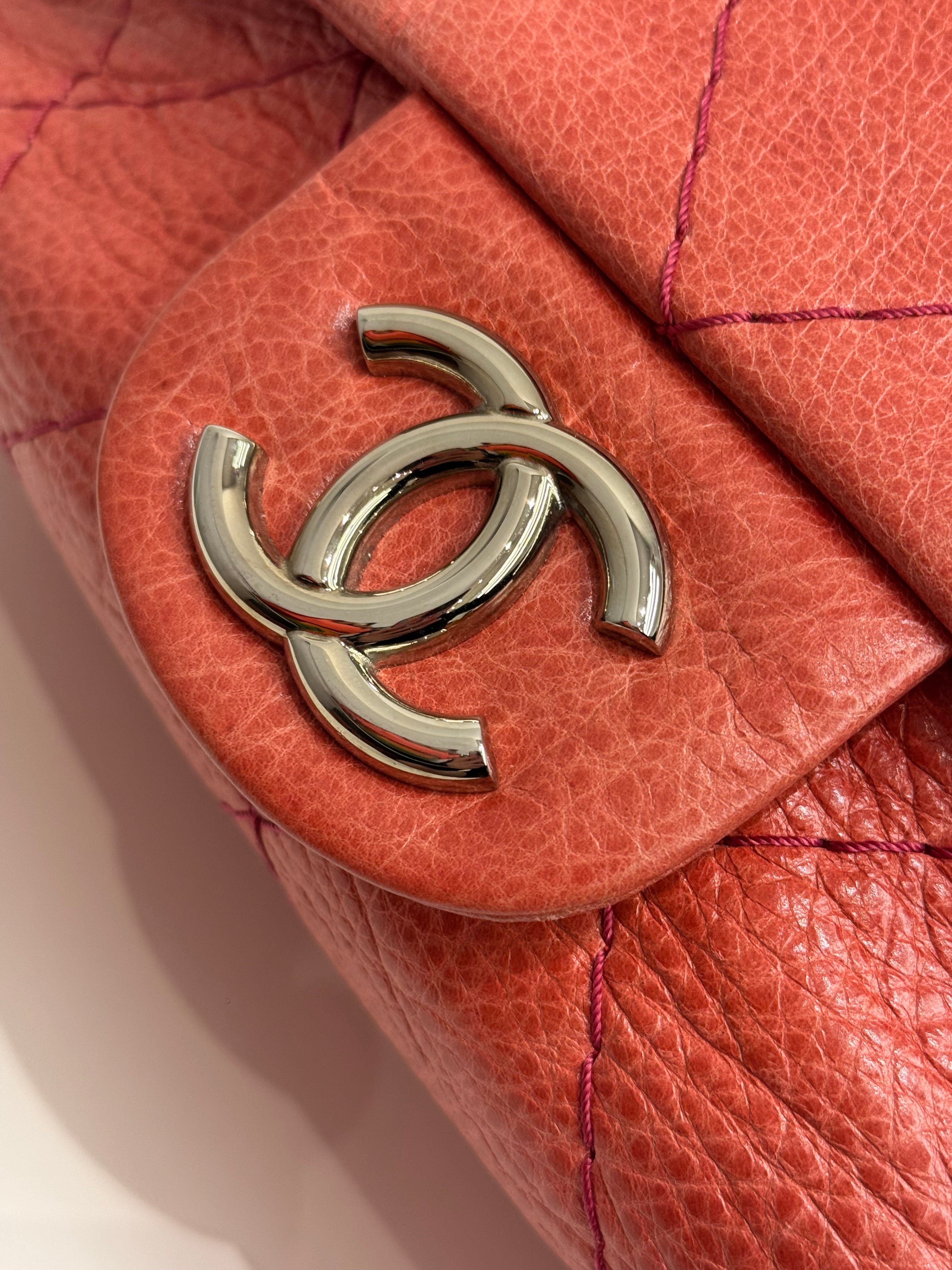 Chanel On The Road Flap Bag Calfskin Red