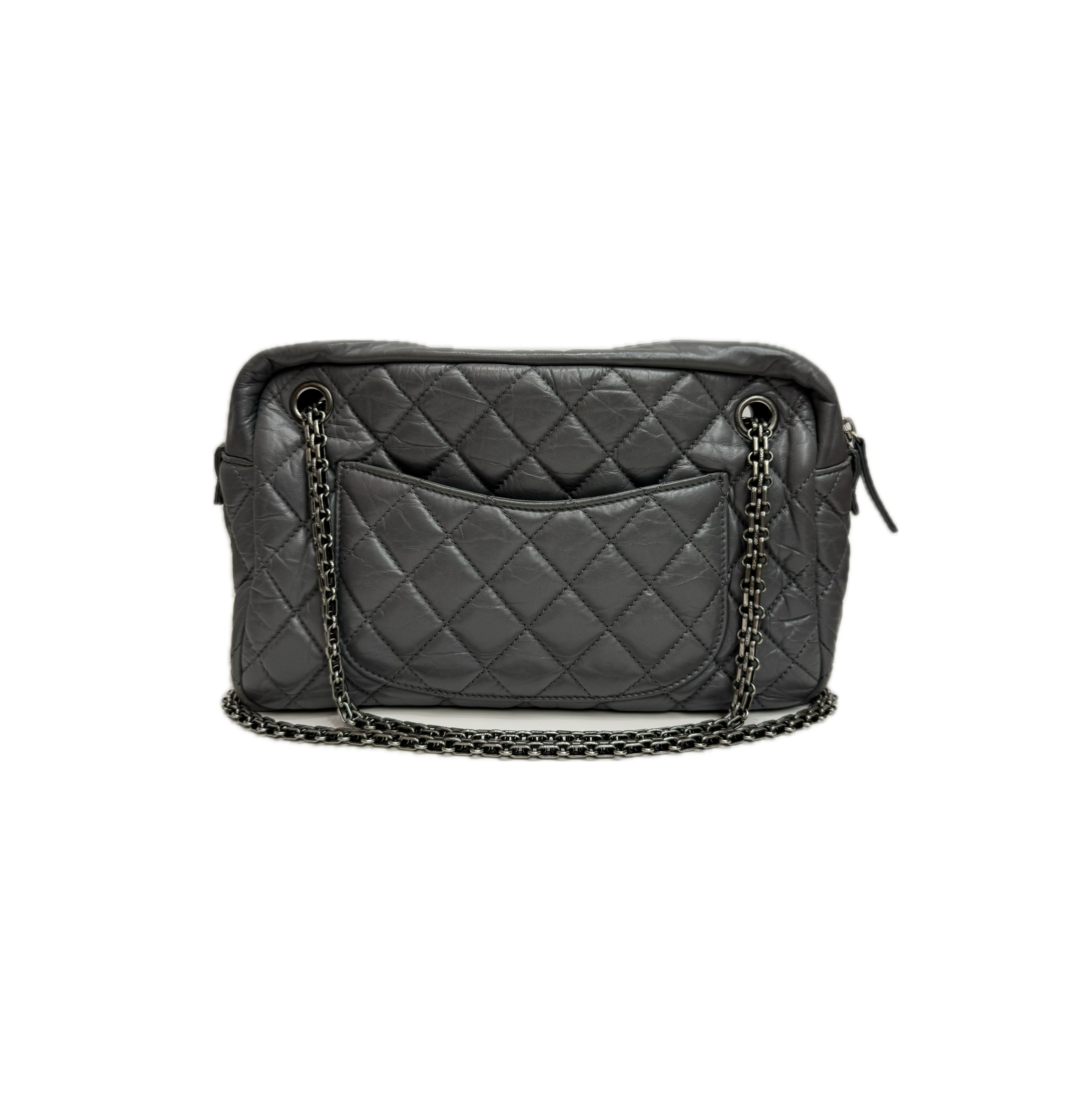 Chanel Medium Camera Case Aged Calfskin Grey