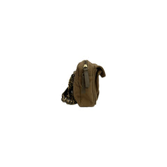 Chanel Small Belt Messenger Bag Denim Dark Beige