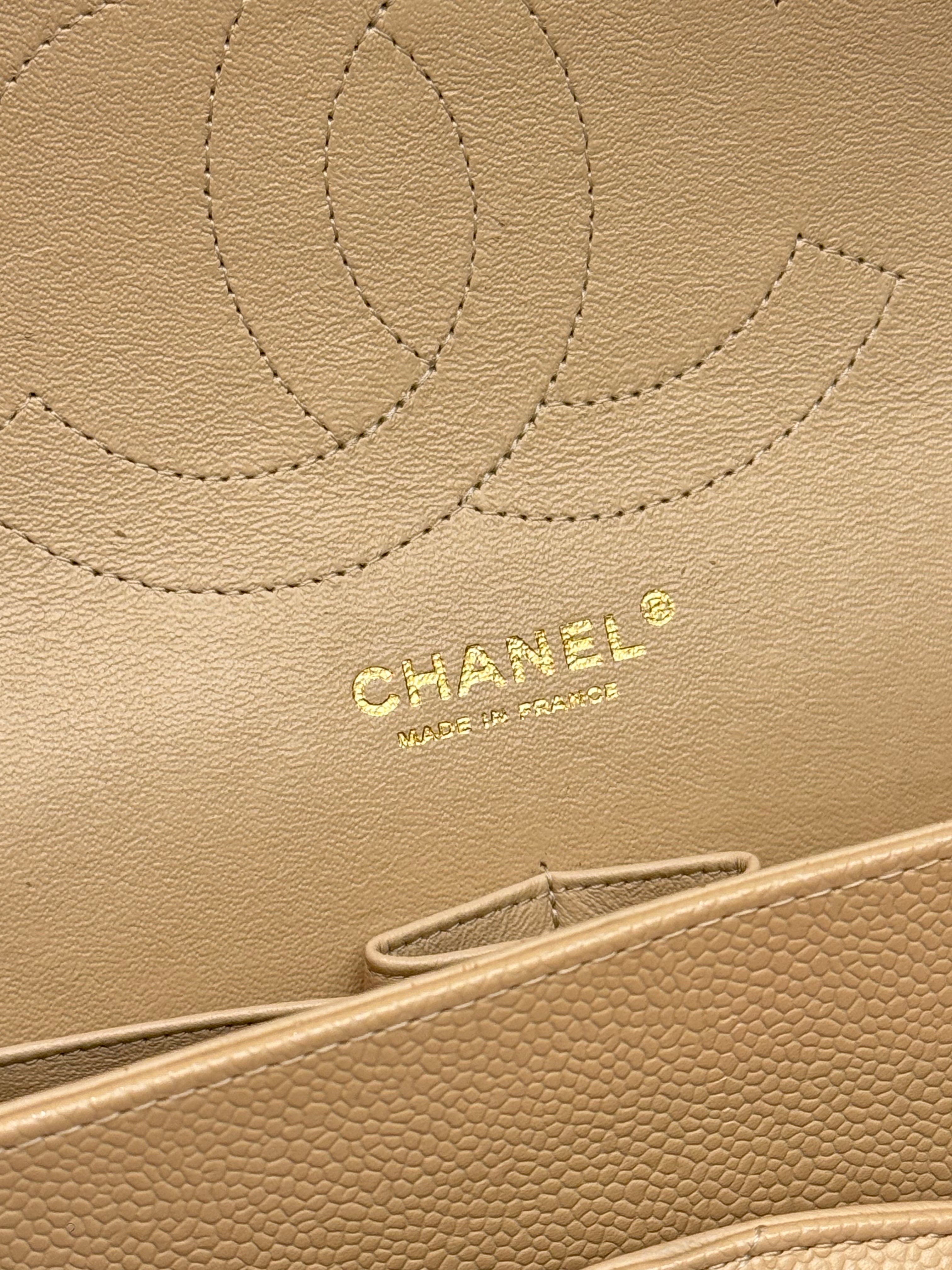 Chanel Jumbo Classic Double Flap Bag Caviar Beige