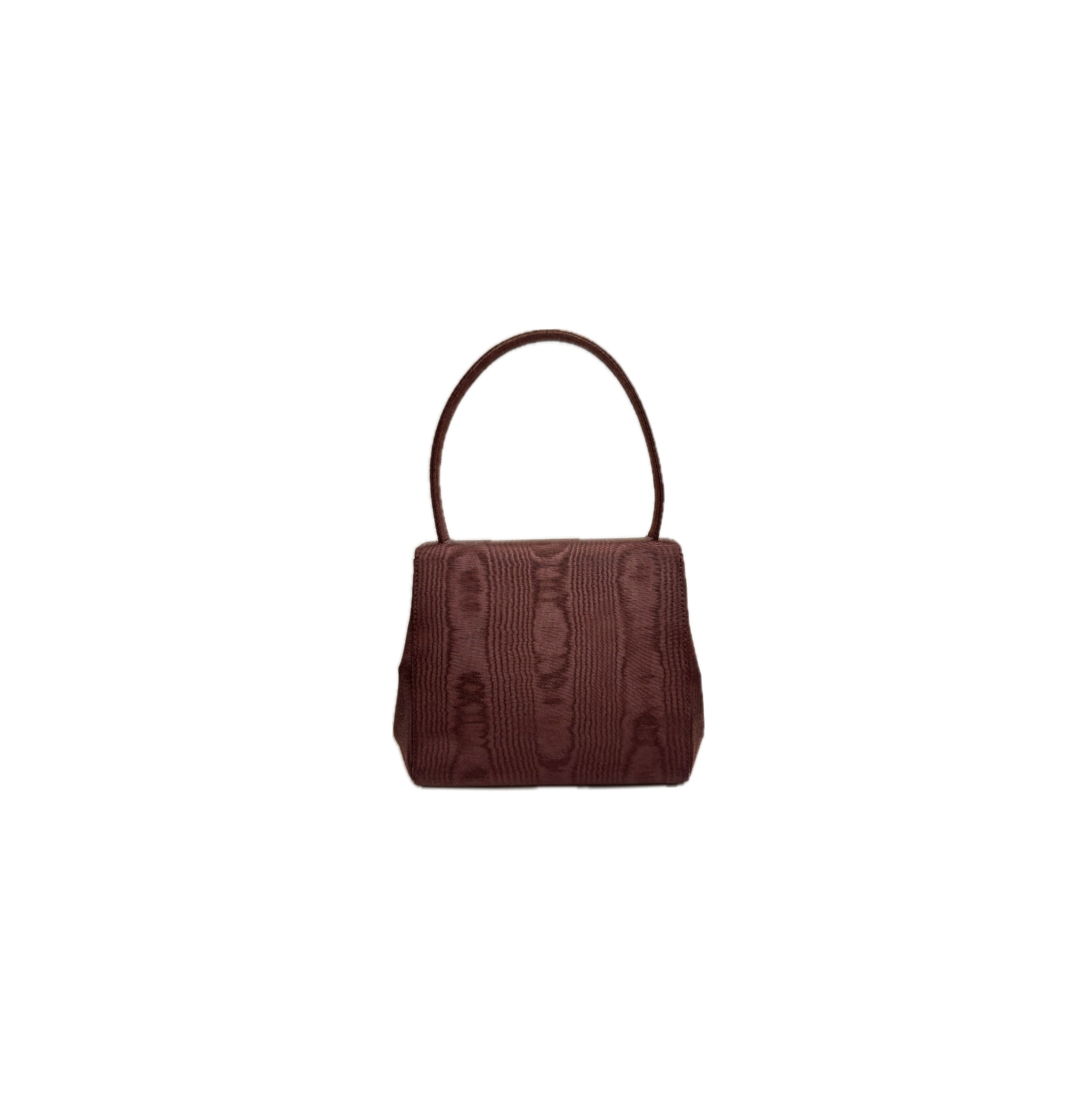 Chanel Vintage Mini Brown Kelly Handbag Silk Red