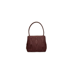Chanel Vintage Mini Brown Kelly Handbag Silk Red
