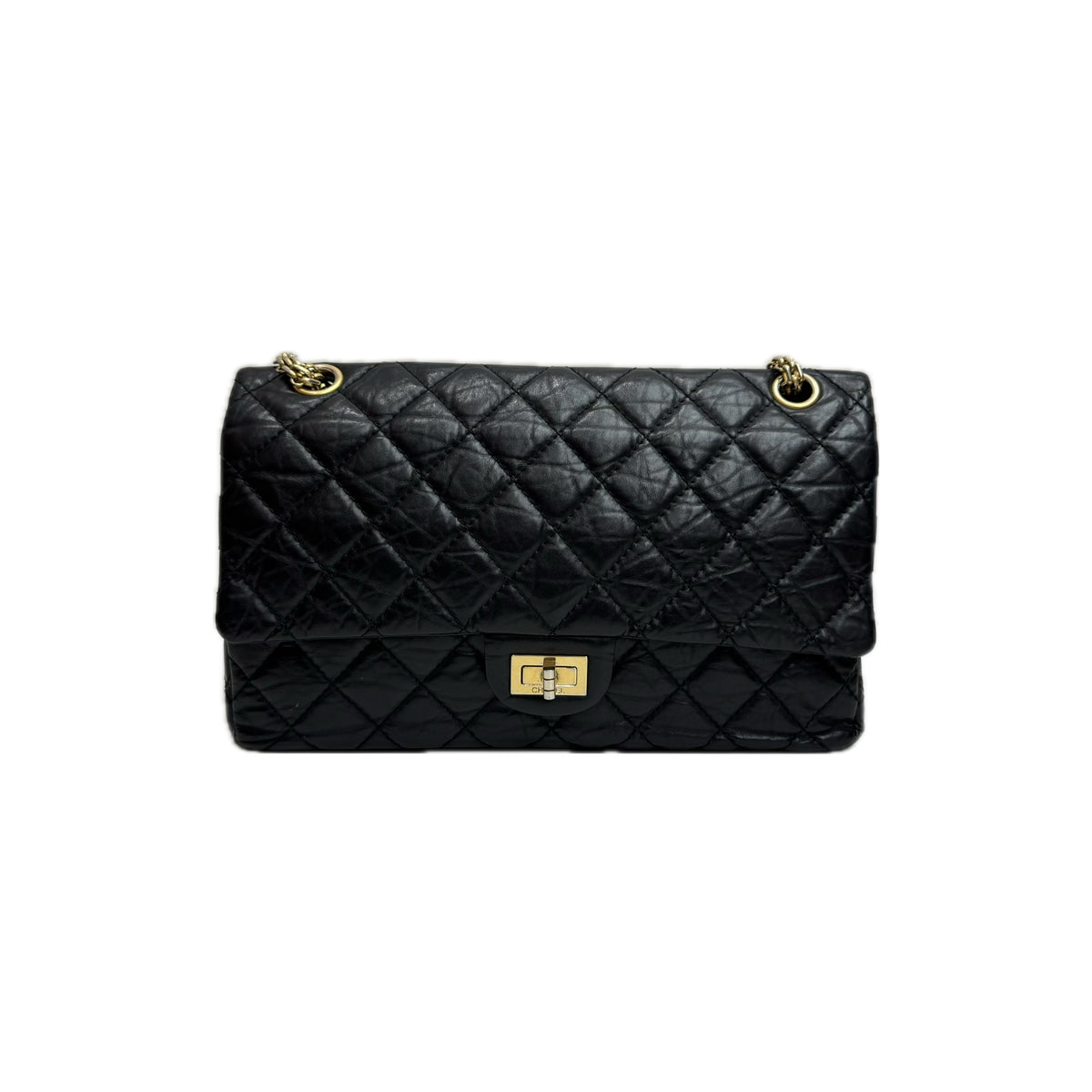 Chanel Medium 2.55 Handbag Aged Calfskin Black