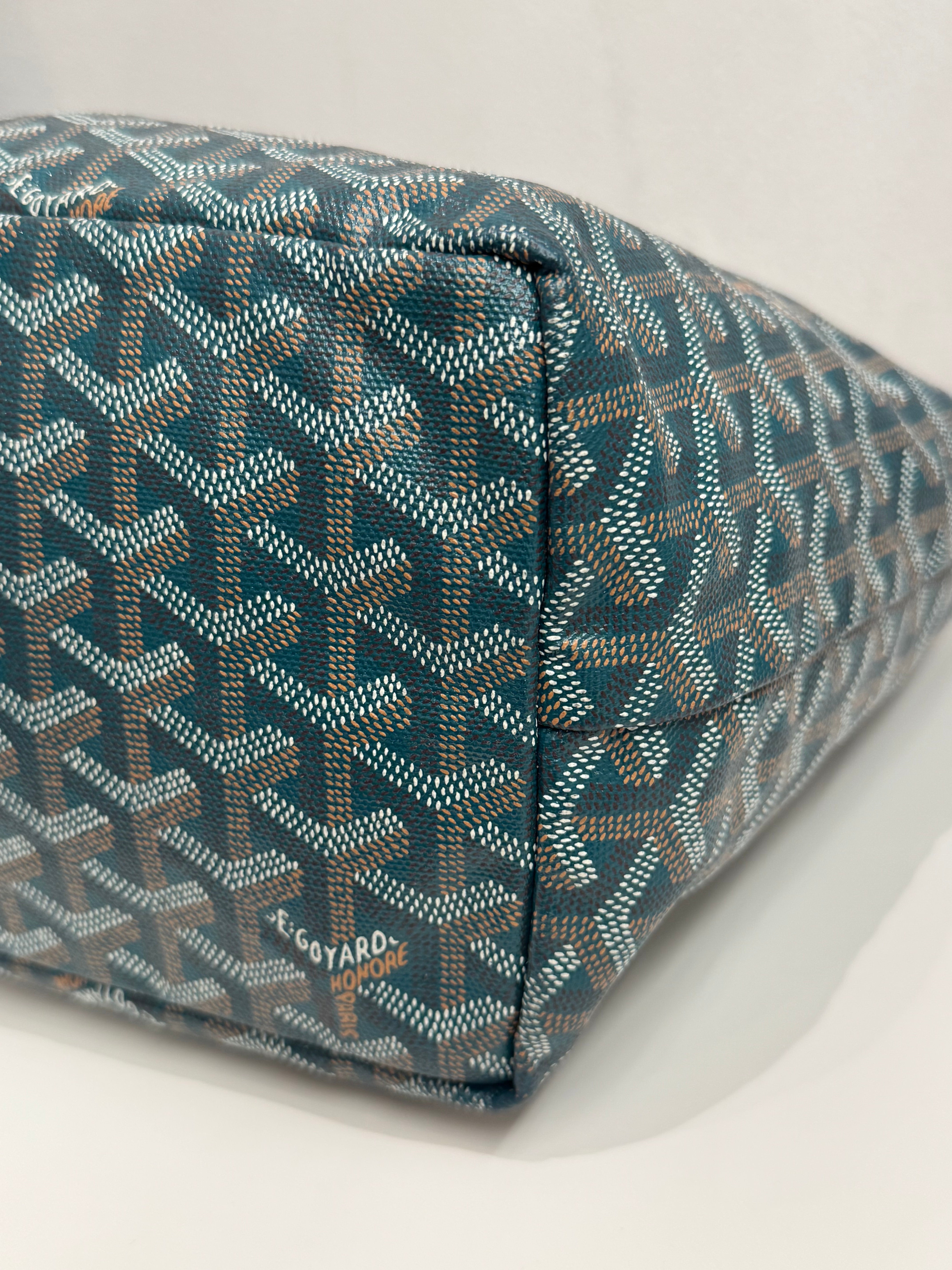 Goyard Saint Louis PM Tote Goyardline Canvas/Calfskin Green