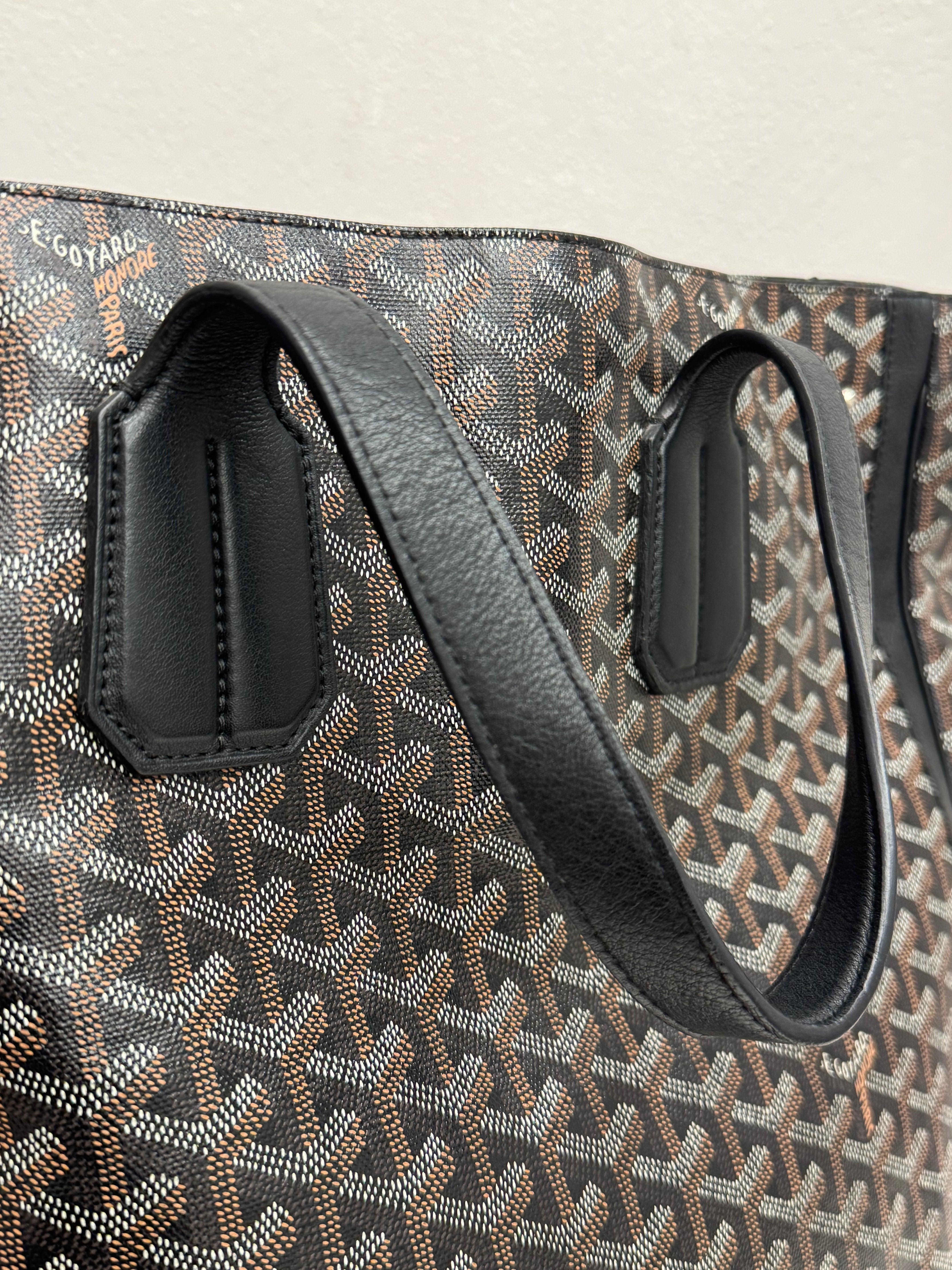 Goyard Voltaire Tote Goyardine Canvas/Calfskin Black