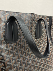 Goyard Voltaire Tote Goyardine Canvas/Calfskin Black