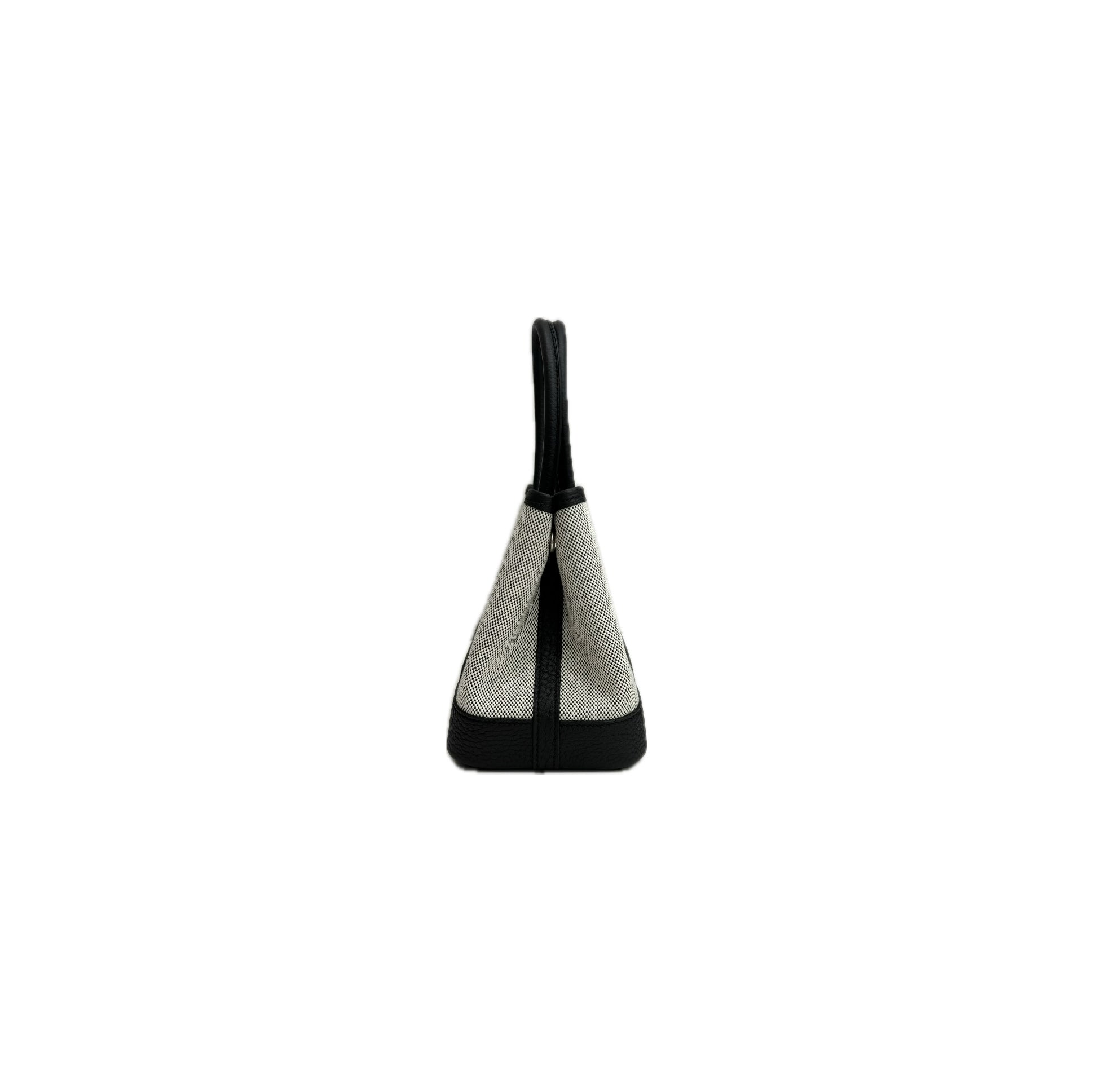 Hermes Garden Party 23 Canvas / Negonda Ecru / Black STAMP A