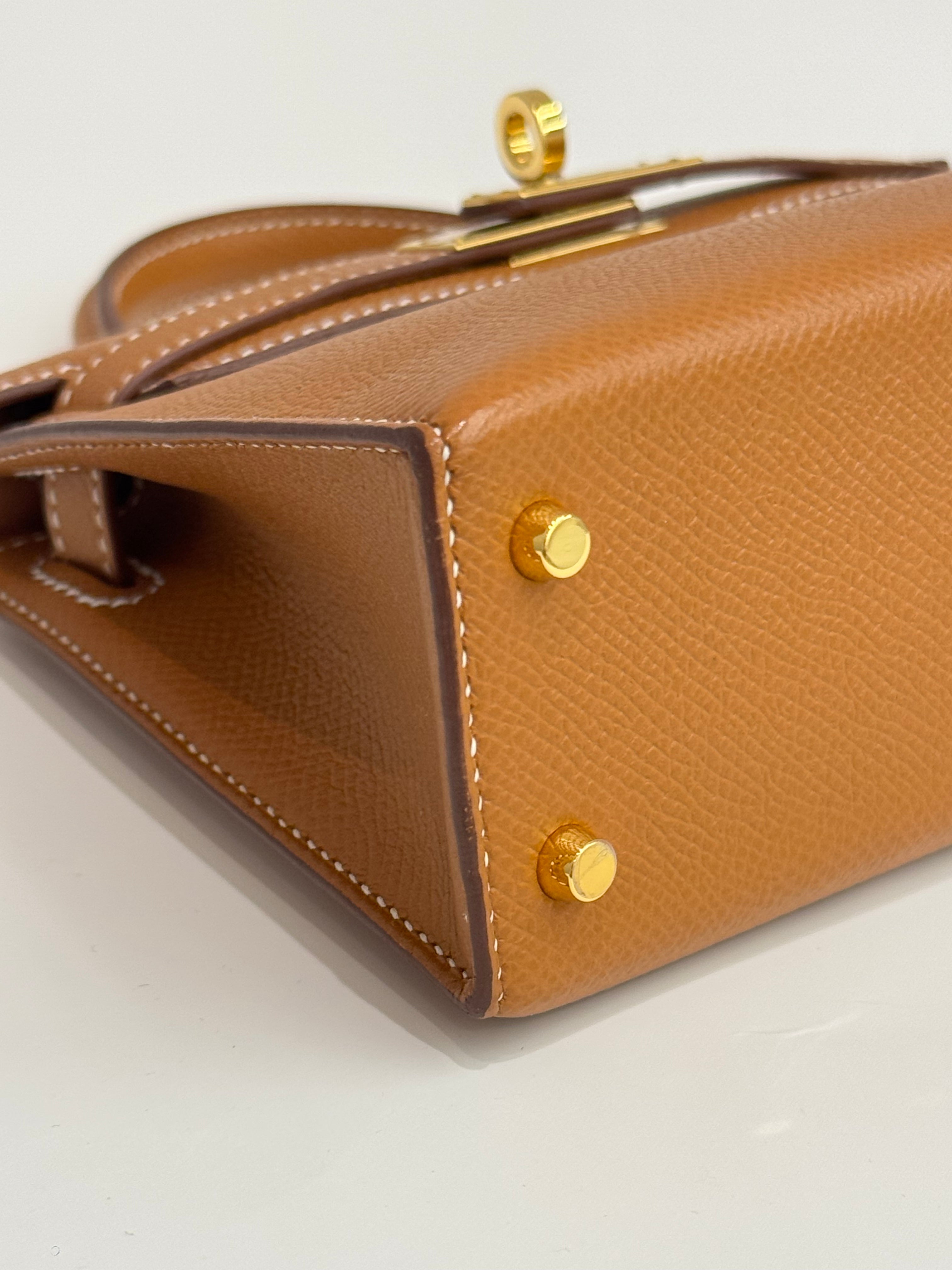 Hermes Mini Kelly II Epsom Gold STAMP B