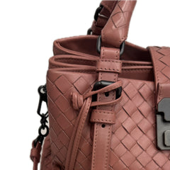 Bottega Veneta Mini Roma Bag Calfskin Dark Pink