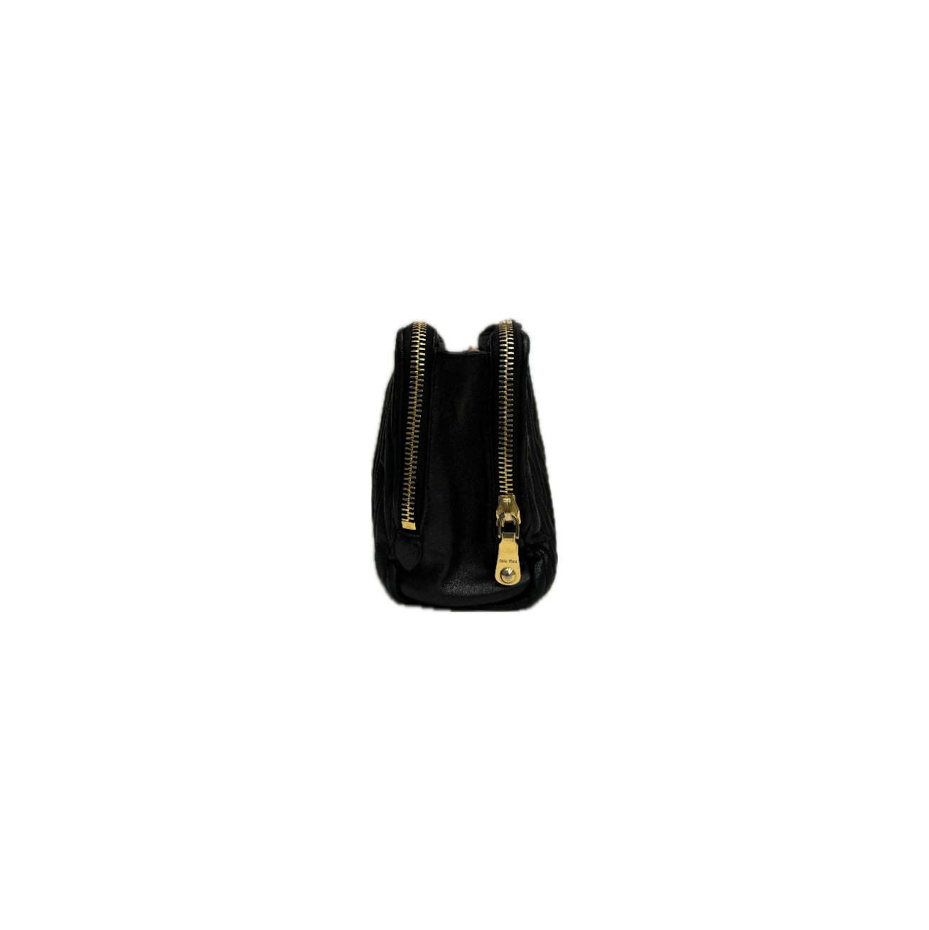 Miu Miu Matelasse Double Zip Nappa Black