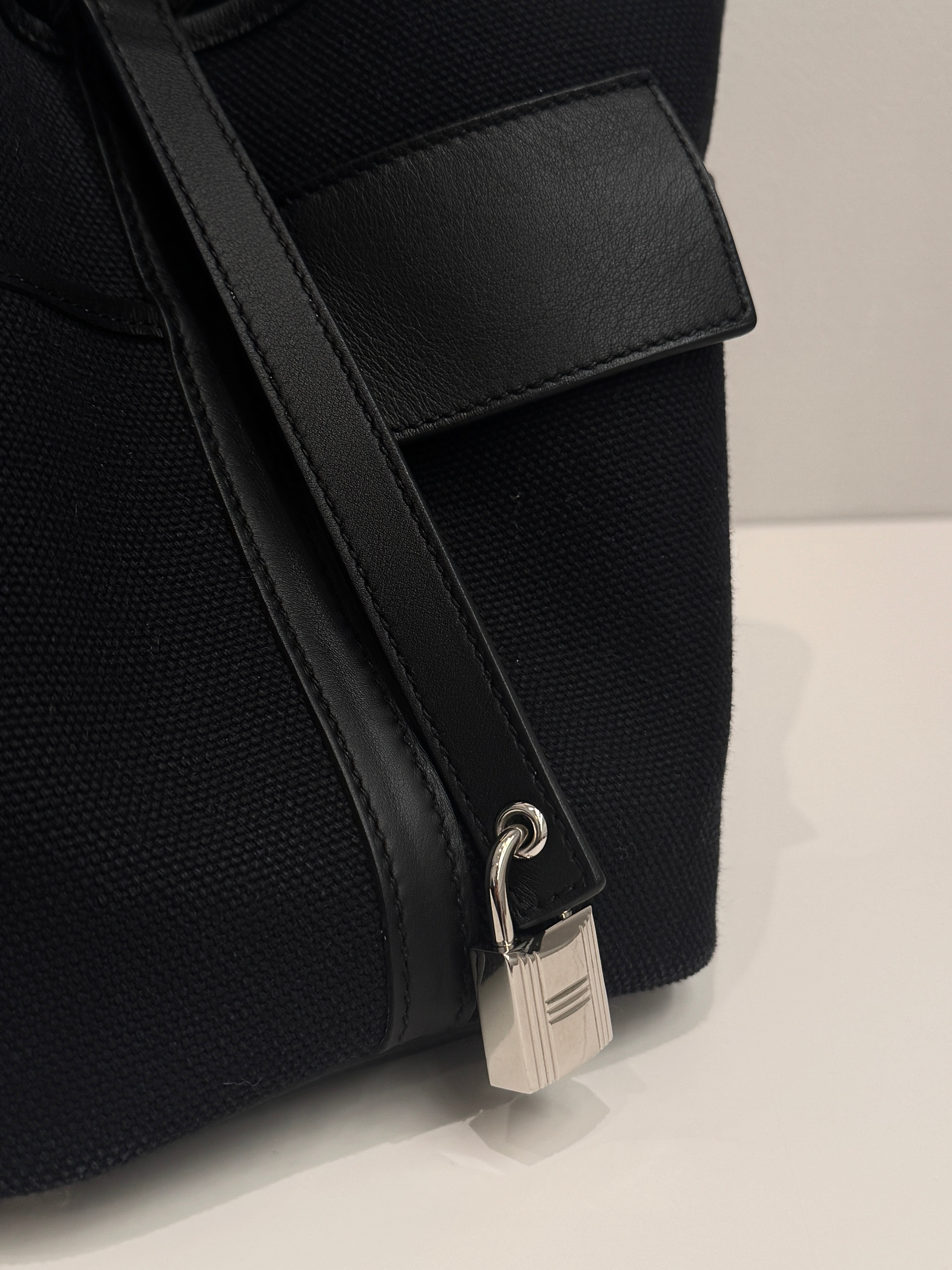 Hermes Picotin 18 Goeland Canvas/Swift Black STAMP U