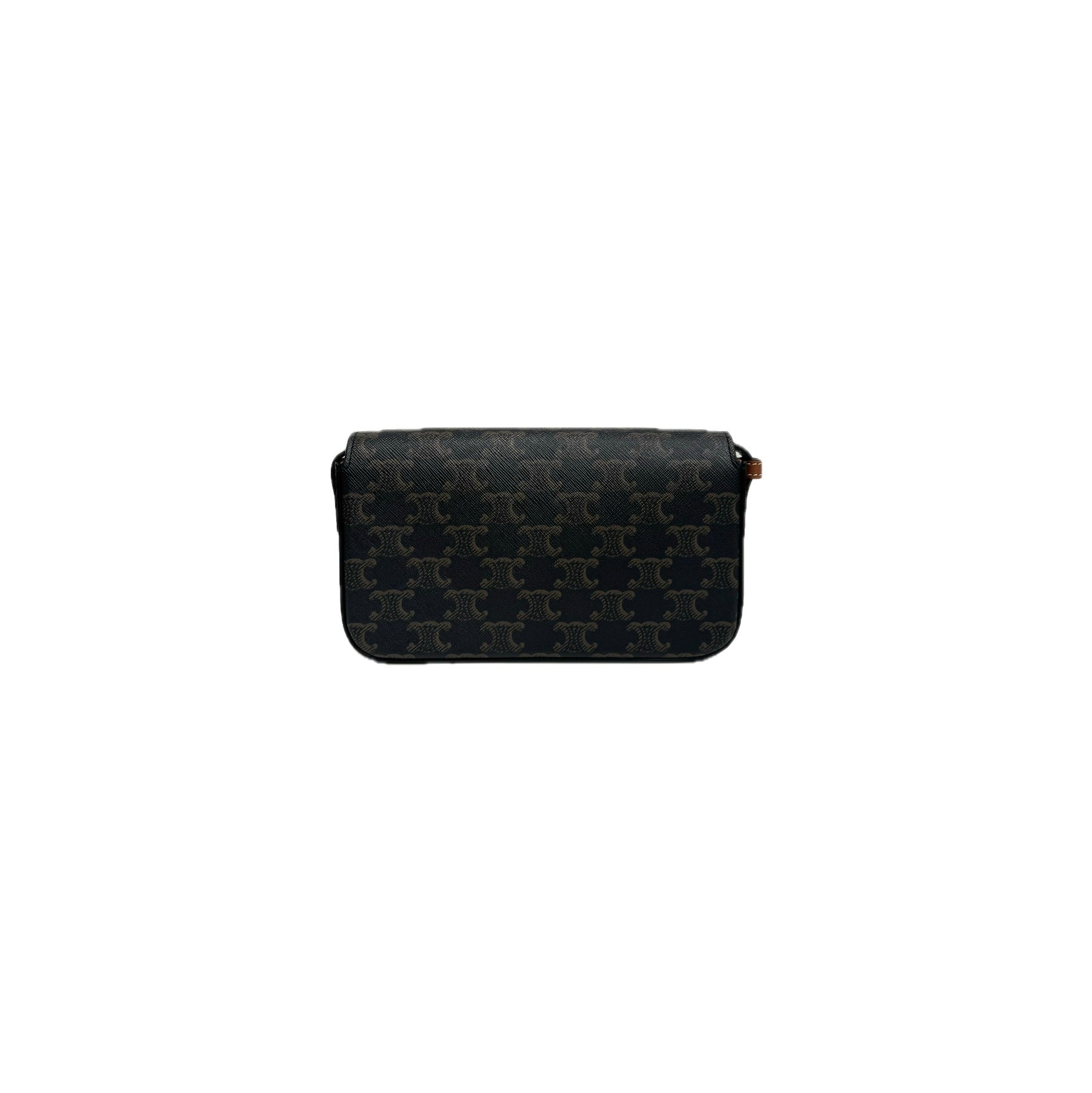 Celine Triomphe Shoulder Bag Triomphe Canvas / Calfskin Tan