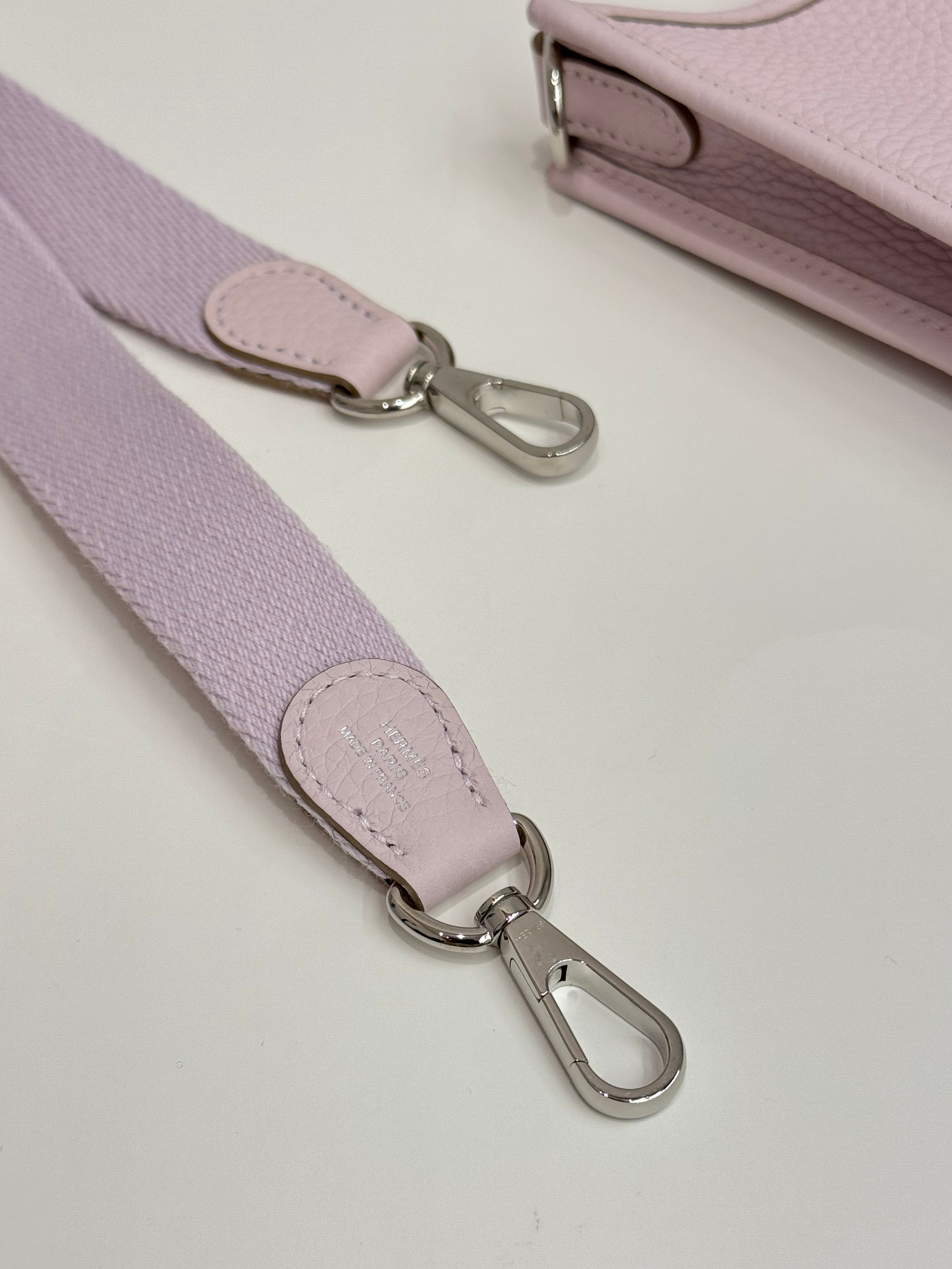 Hermes Mini Evelyne Clemence Mauve Pale STAMP W