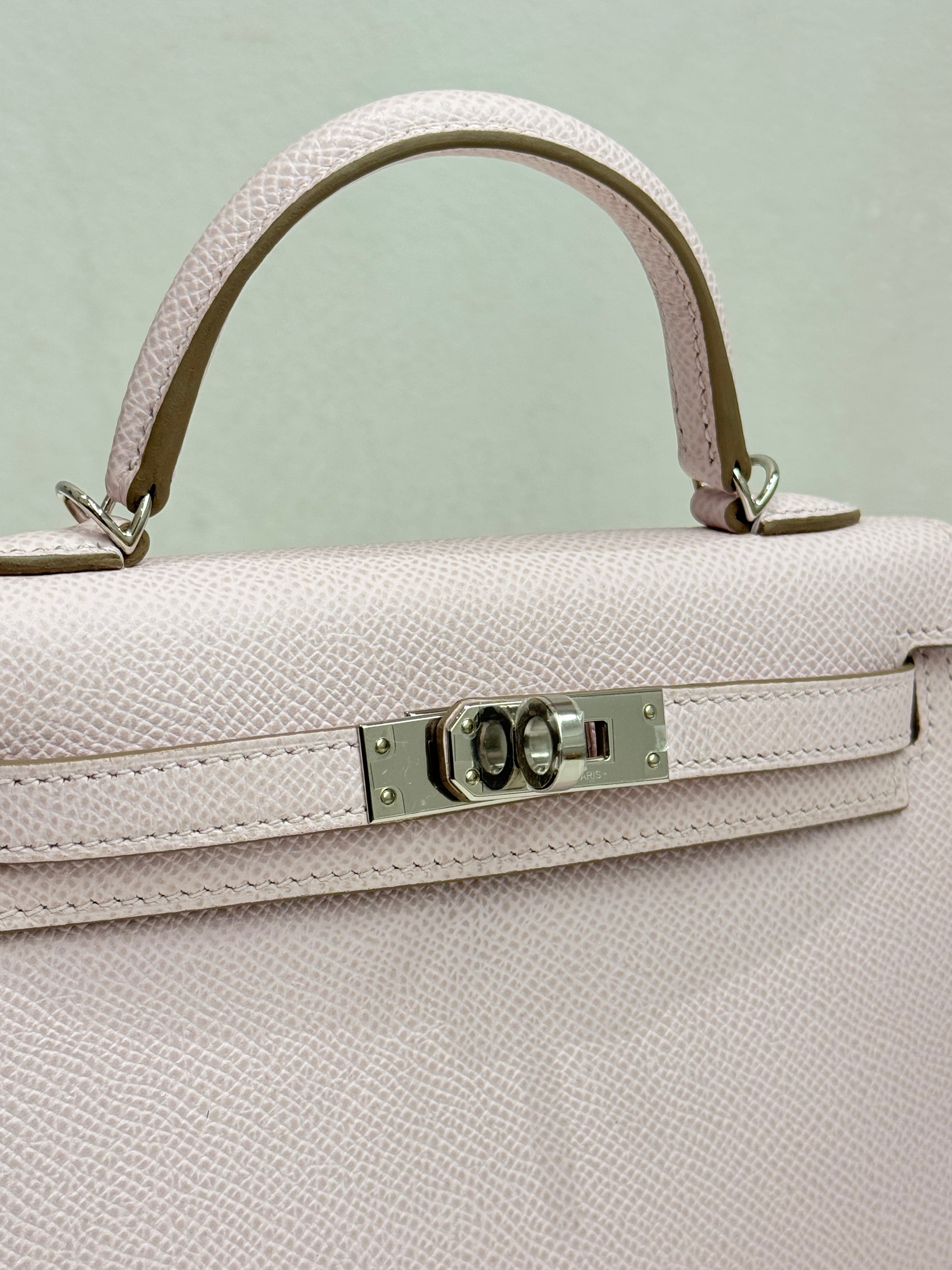 Hermes Mini Kelly II Epsom Mauve Pale STAMP U