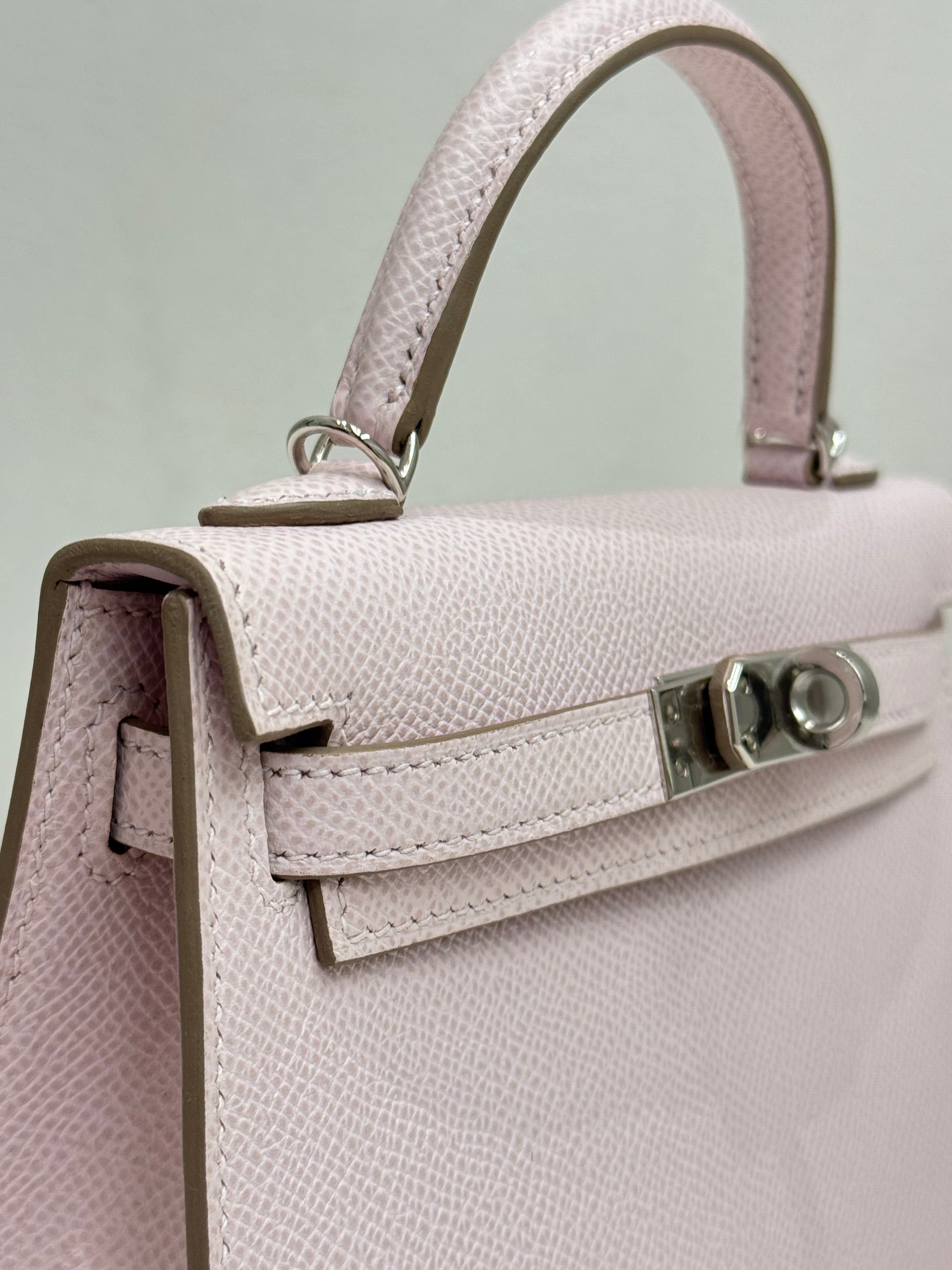 Hermes Mini Kelly II Epsom Mauve Pale STAMP U