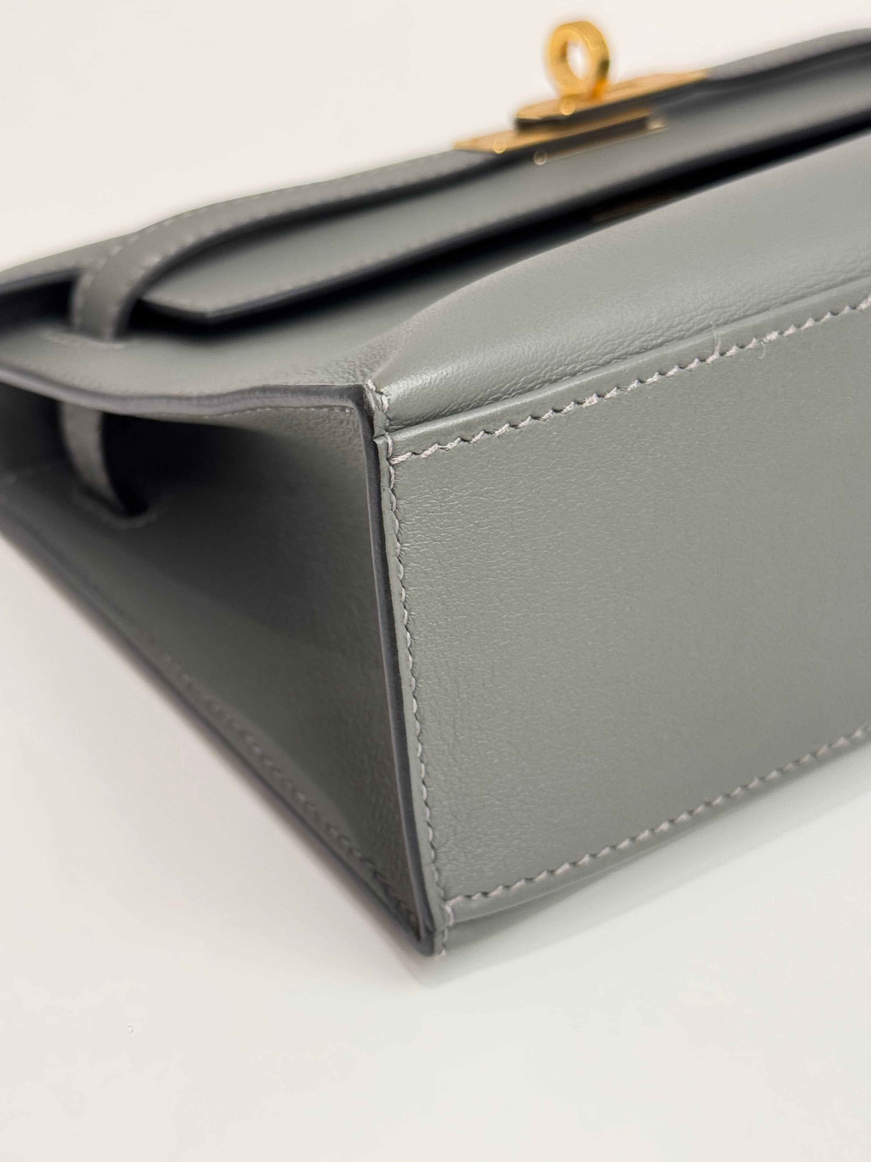 Hermes Kelly Pochette Swift Gris Meyer STAMP U