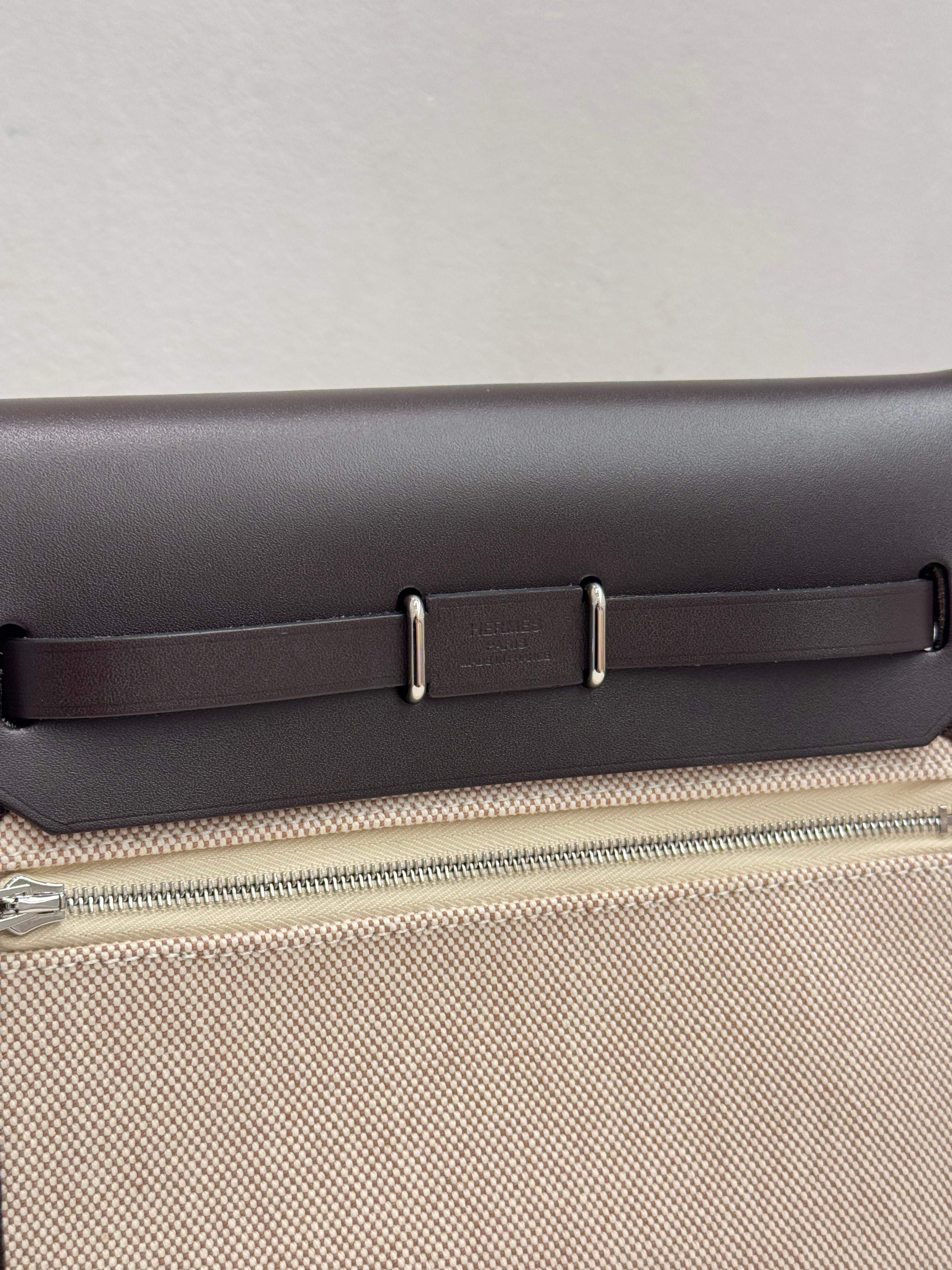 Hermes Mini Herbag Ecru-Beige/Ebene STAMP K