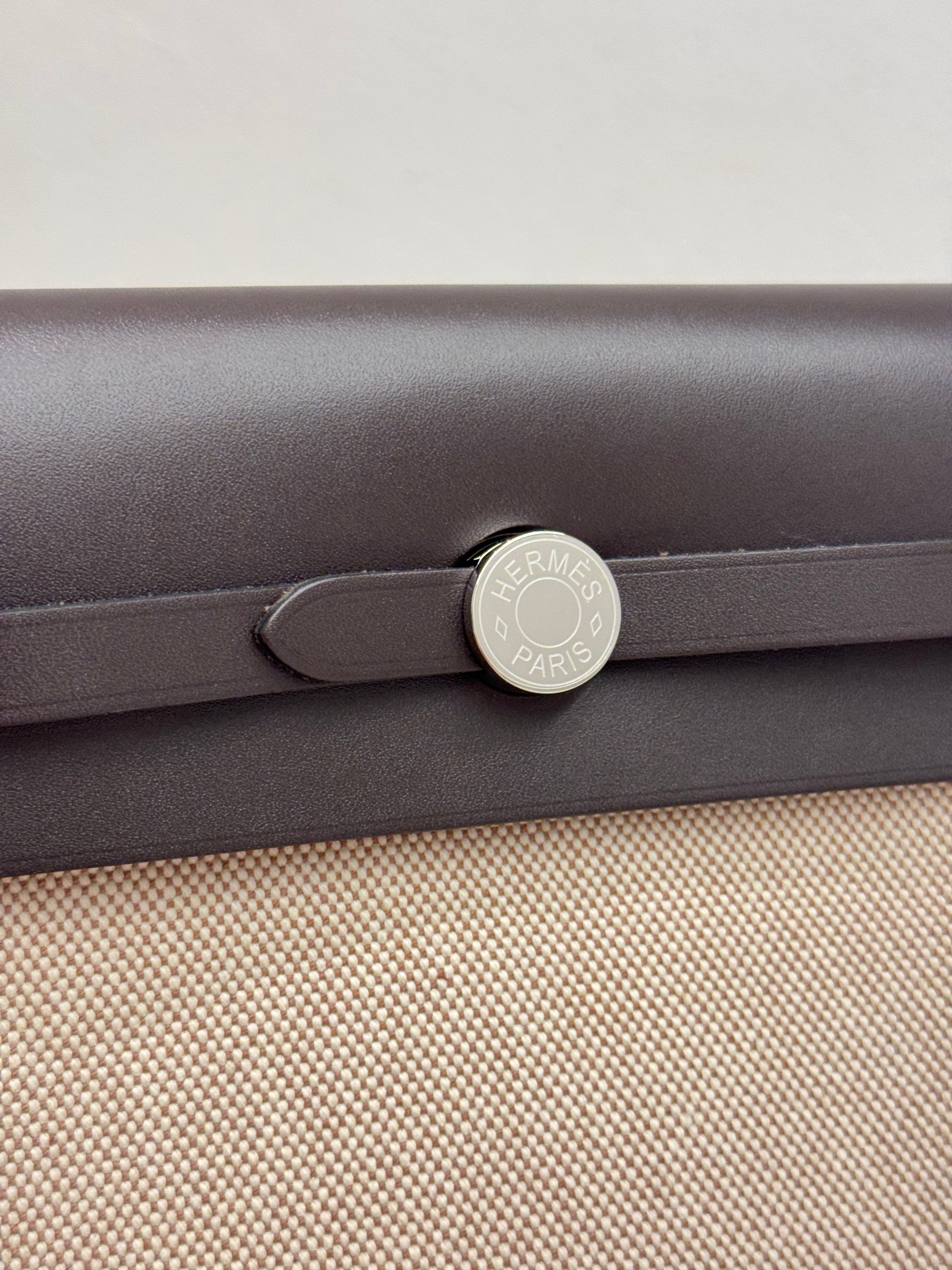 Hermes Mini Herbag Ecru-Beige/Ebene STAMP K