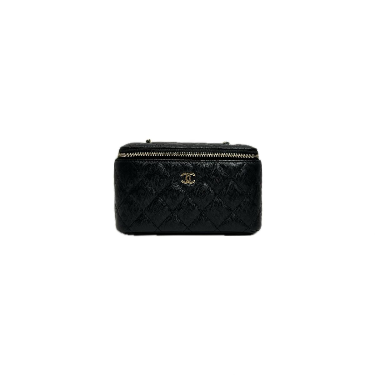 Chanel Long Vanity Case Caviar Black