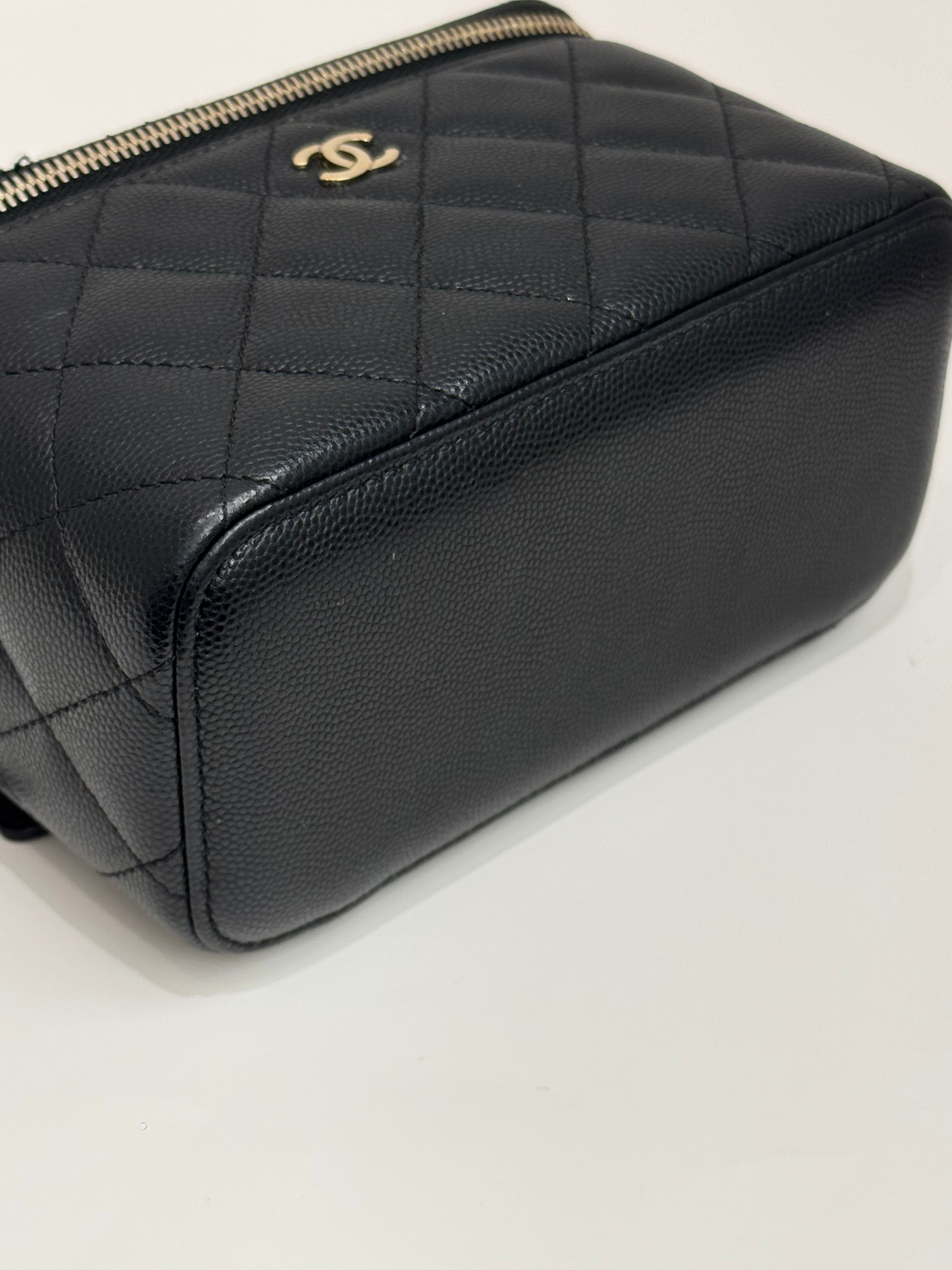 Chanel Long Vanity Case Caviar Black