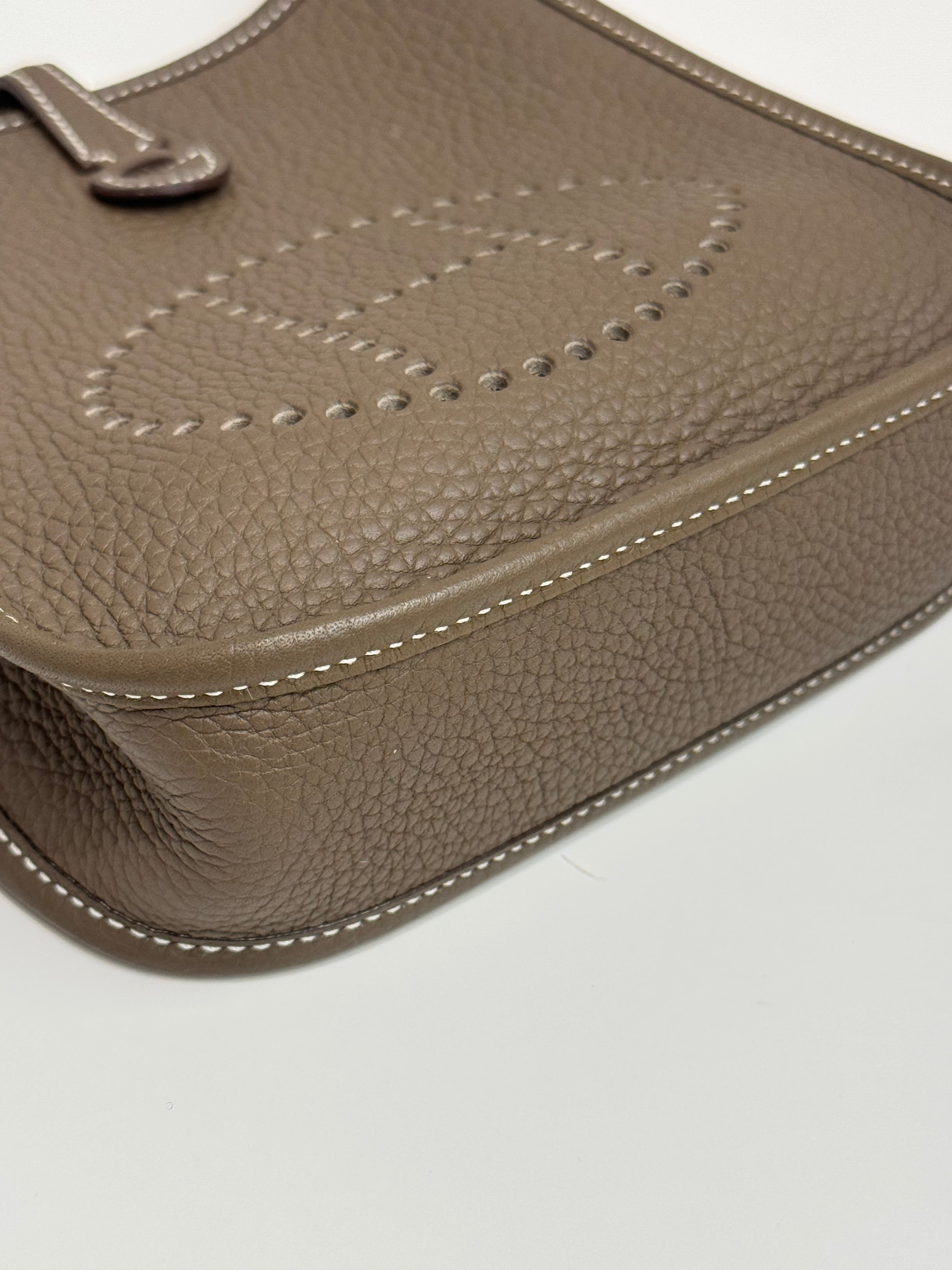 Hermes Mini Evelyne Clemence Etoupe STAMP U
